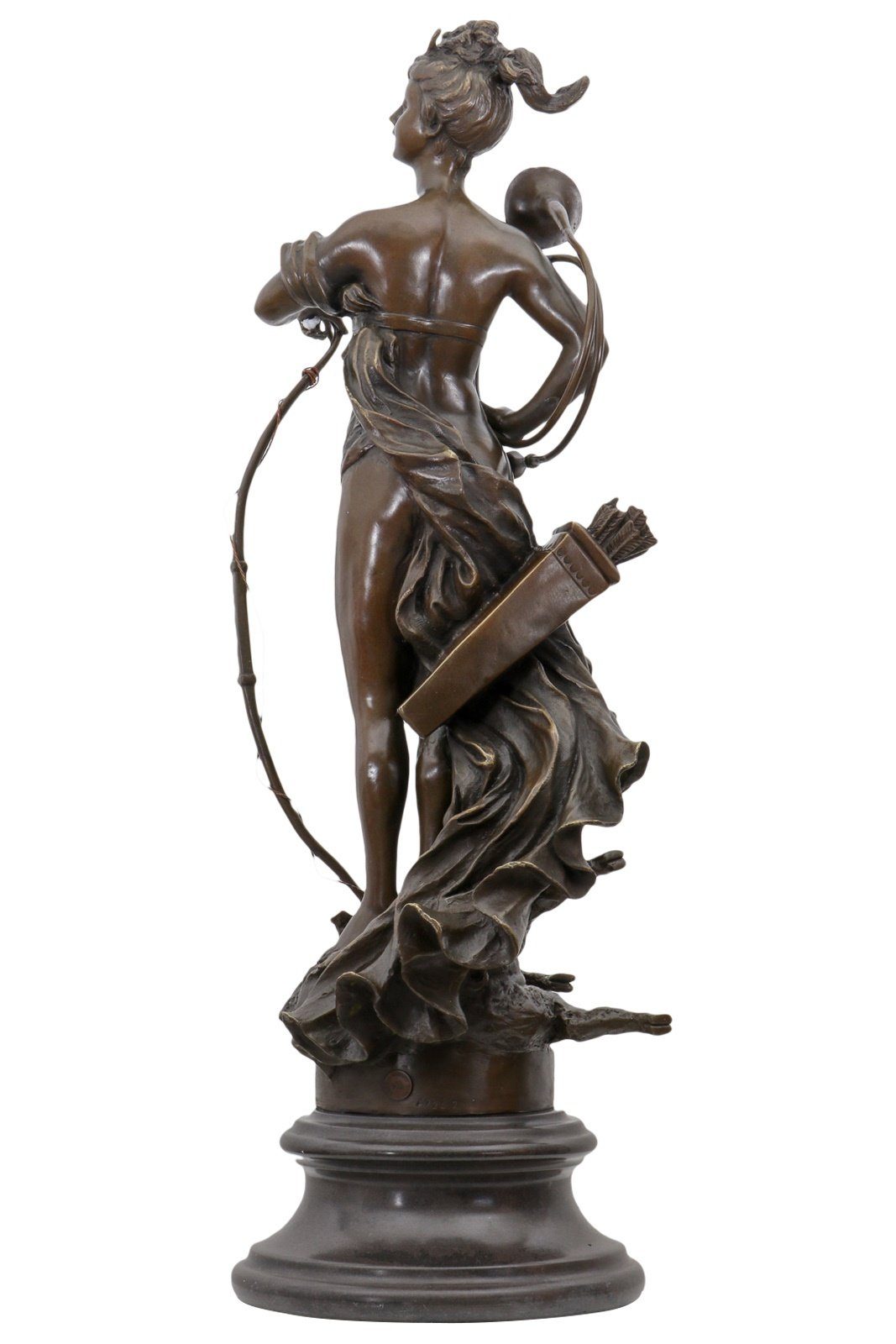 Aubaho Dekoobjekt Bronzeskulptur Diana Göttin der Jagd im Antik-Stil Bronze Figur Statue