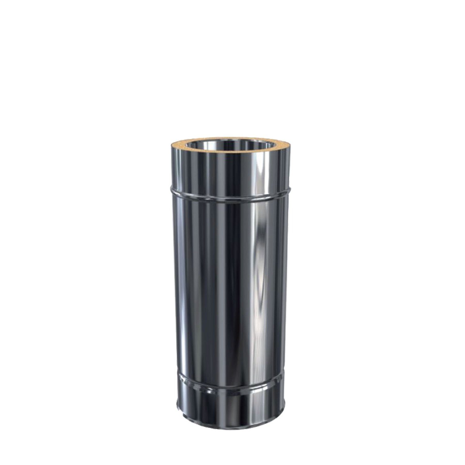 Schornstein-Zentrallager Schornstein Edelstahlsch. Längenelement 500 mm DW 120 doppelwandig inkl. Klemmband, Ø 120.00 mm, umlaufende Isolierung 30 mm inkl. Klemmband