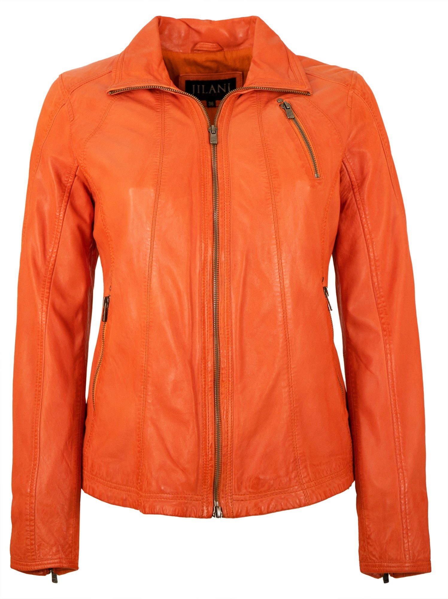 Jilani Lederjacke Enlil Jilani - Damen Lederjacke Lammnappa coral orange