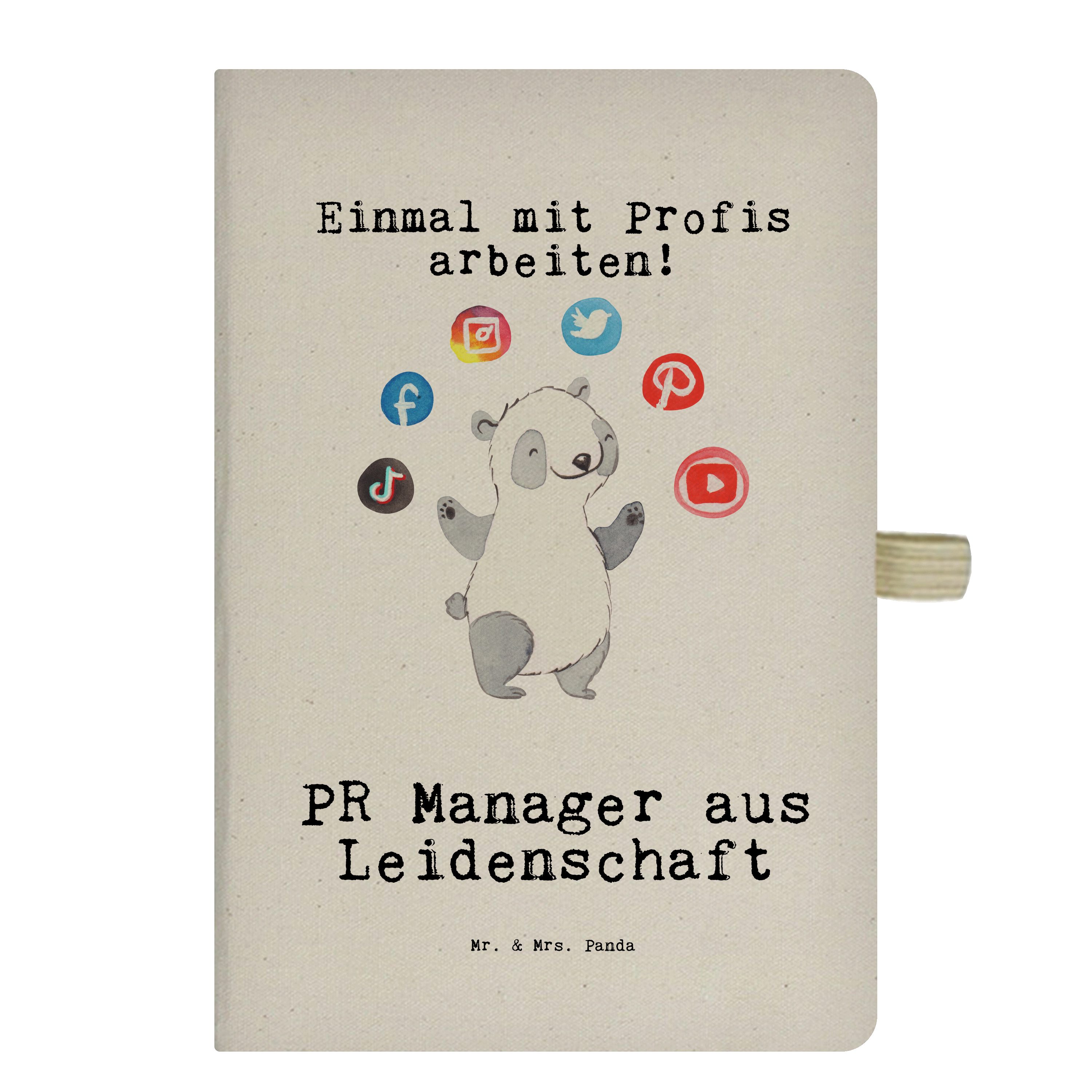 Panda Notizbuch - Mrs. Transparent - Mrs. & PR & Eintragebuch, Leidenschaft aus Mr. Manager J Geschenk, Panda Mr.