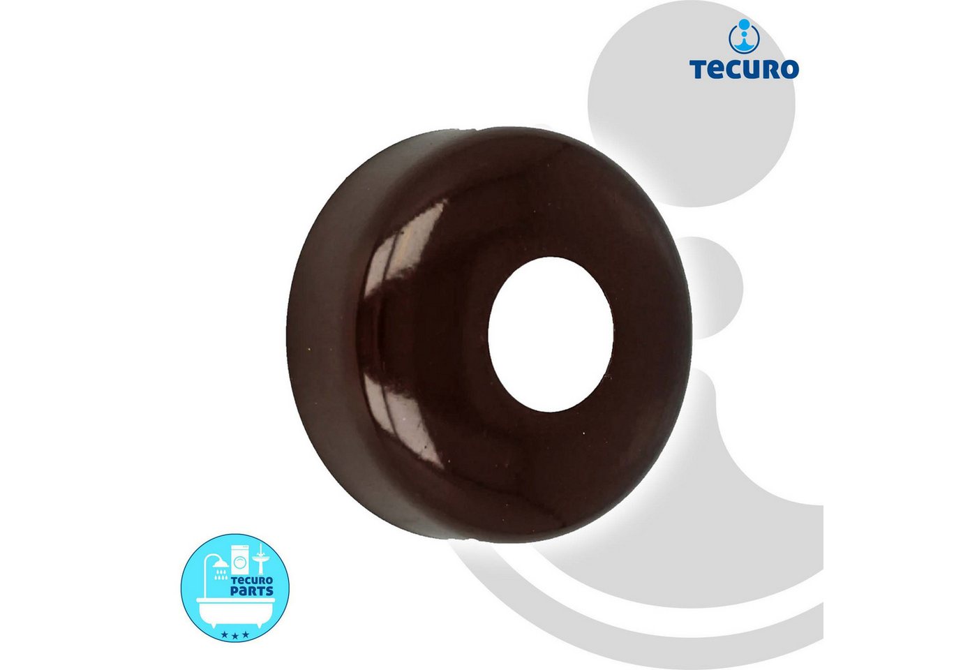 Thumbnail - tecuro Badarmatur DESIGN-Hahnrosette (3/4) Ø 27 mm x Ø 67 mm - mocca