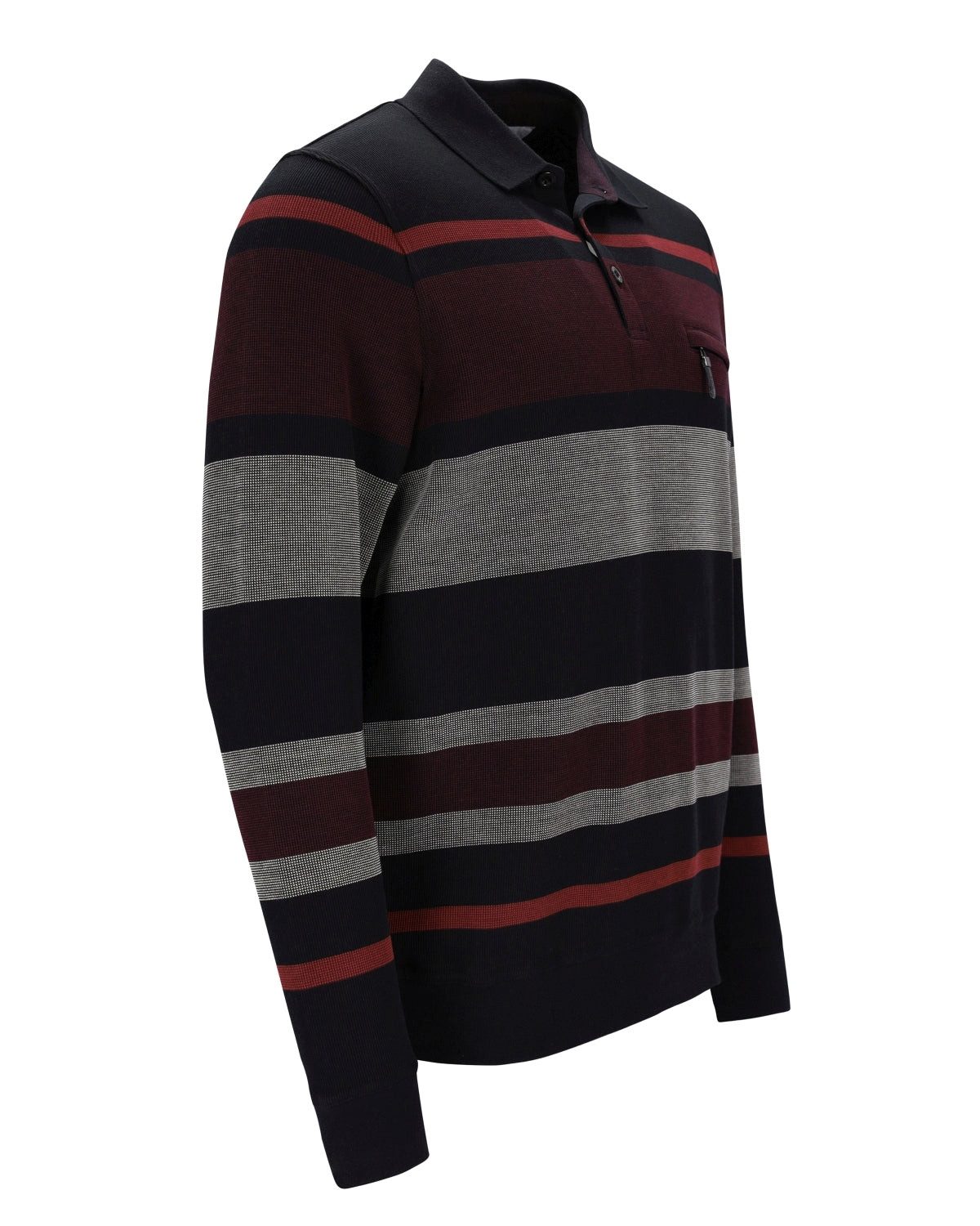 Hajo Sweatshirt Sweatshirt in Zweitonringel allover - stay fresh-Qualität