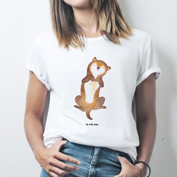 Mr. & Mrs. Panda T-Shirt Hund Streicheln - Weiß - Geschenk, Jubiläum, Hundespruch, Sprüche, Hu (1-tlg)