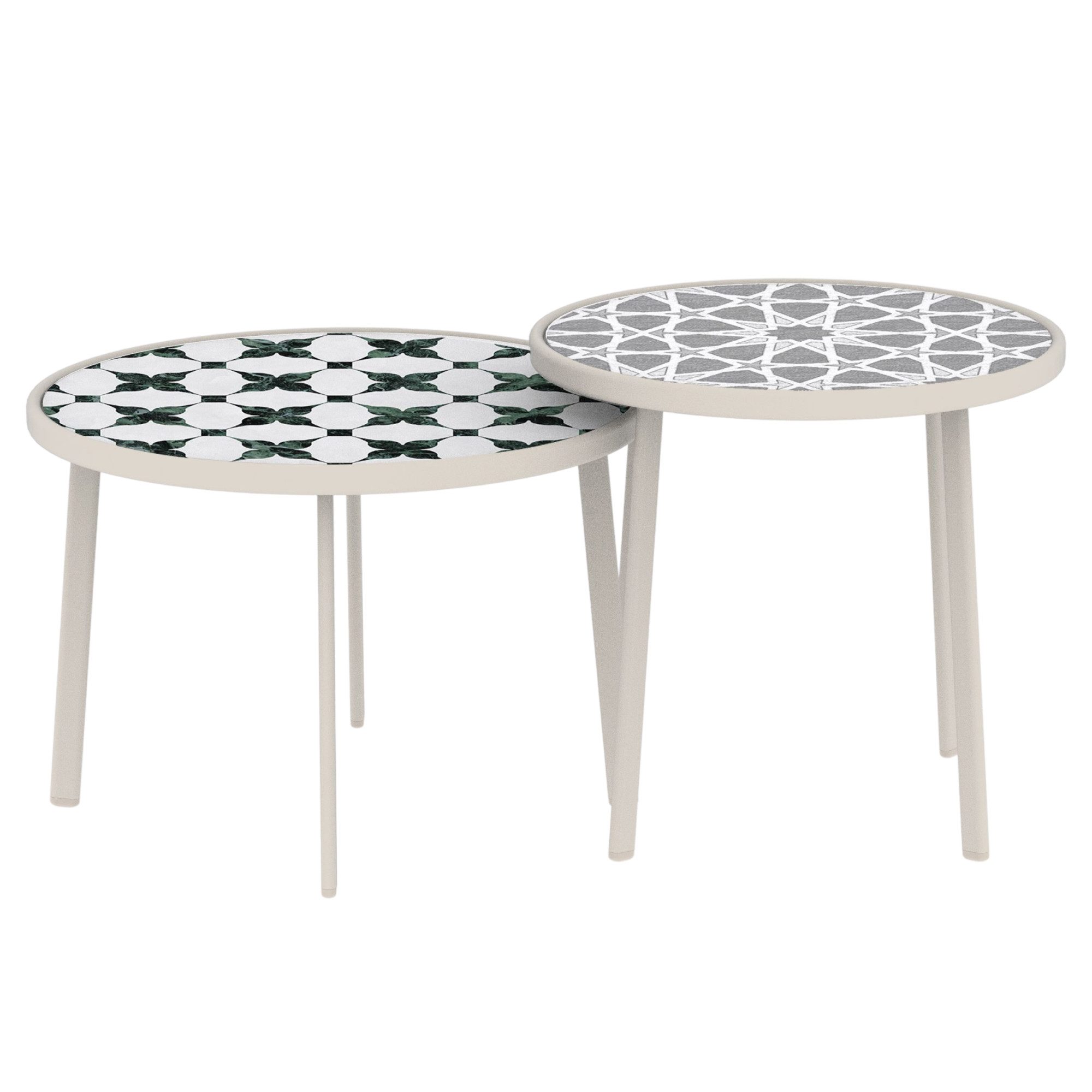 casa.pro Satztisch, outdoor »Faeto« mit Glasplatte Metallgestell Champagne