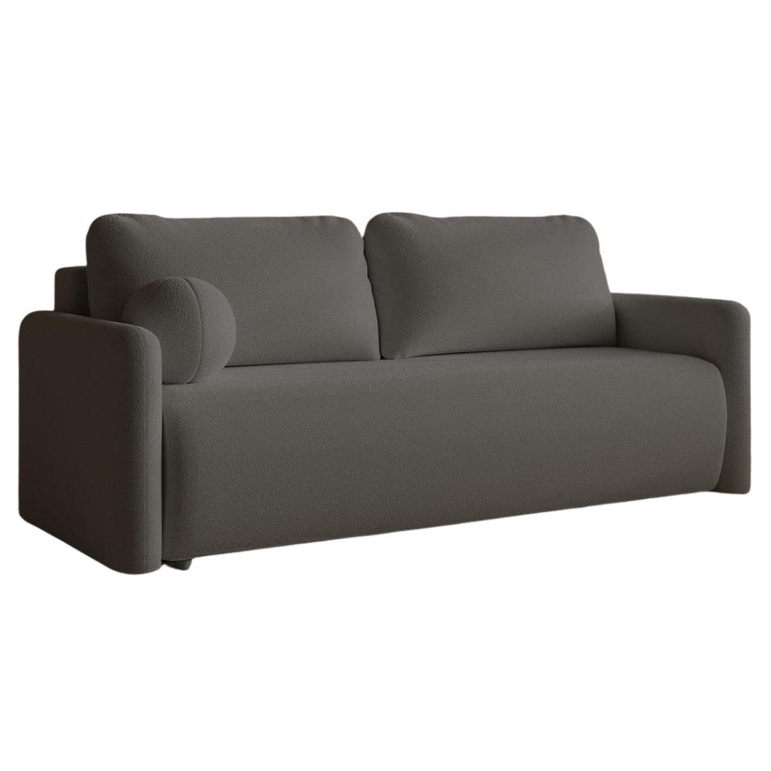 Compleo Schlafsofa boucle mit Bettkasten, Sofa modern 219 cm, Elegant design