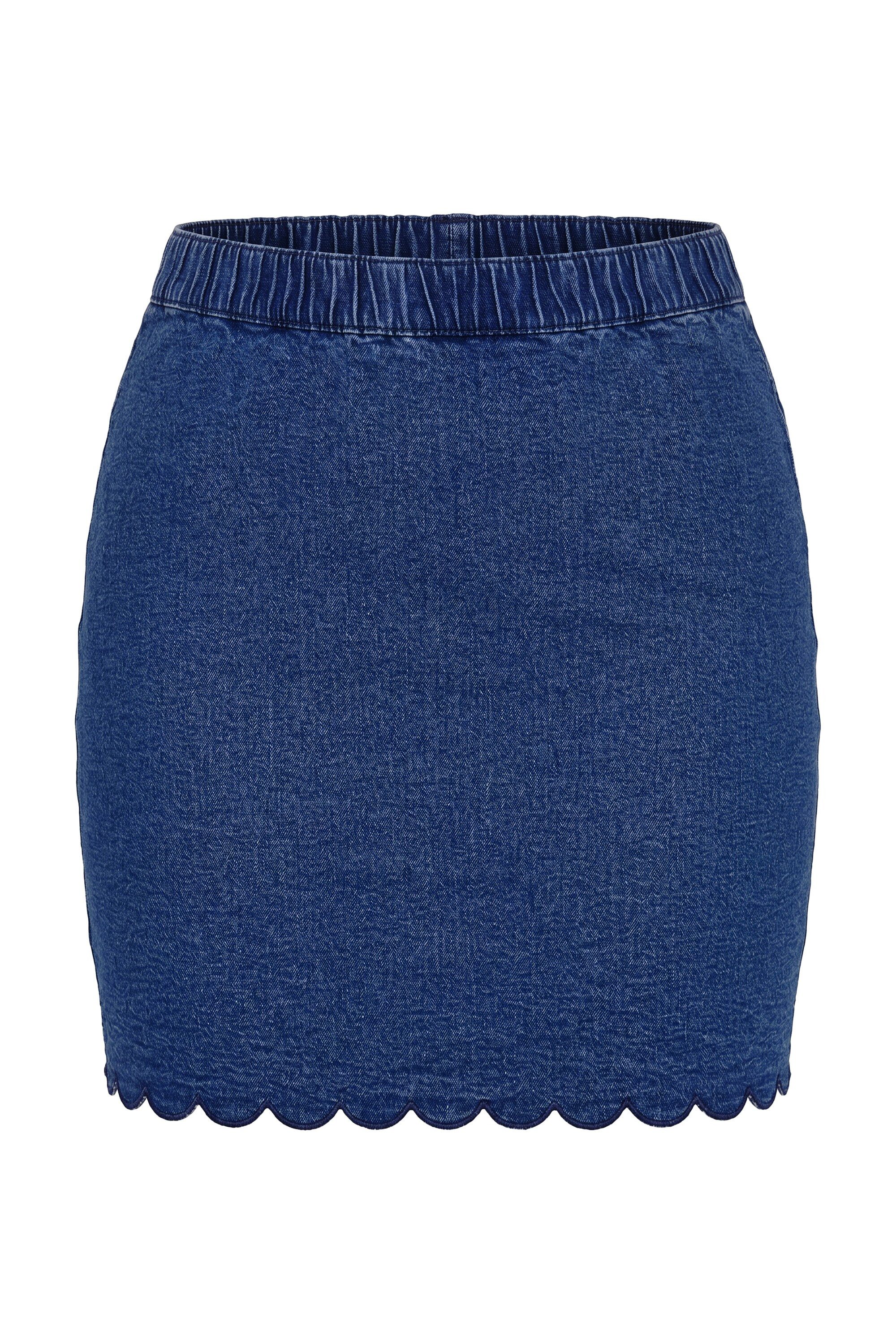 MIAMODA Jeansrock Jeansrock Straight Fit Wellensaum – Bild 2 von 3
