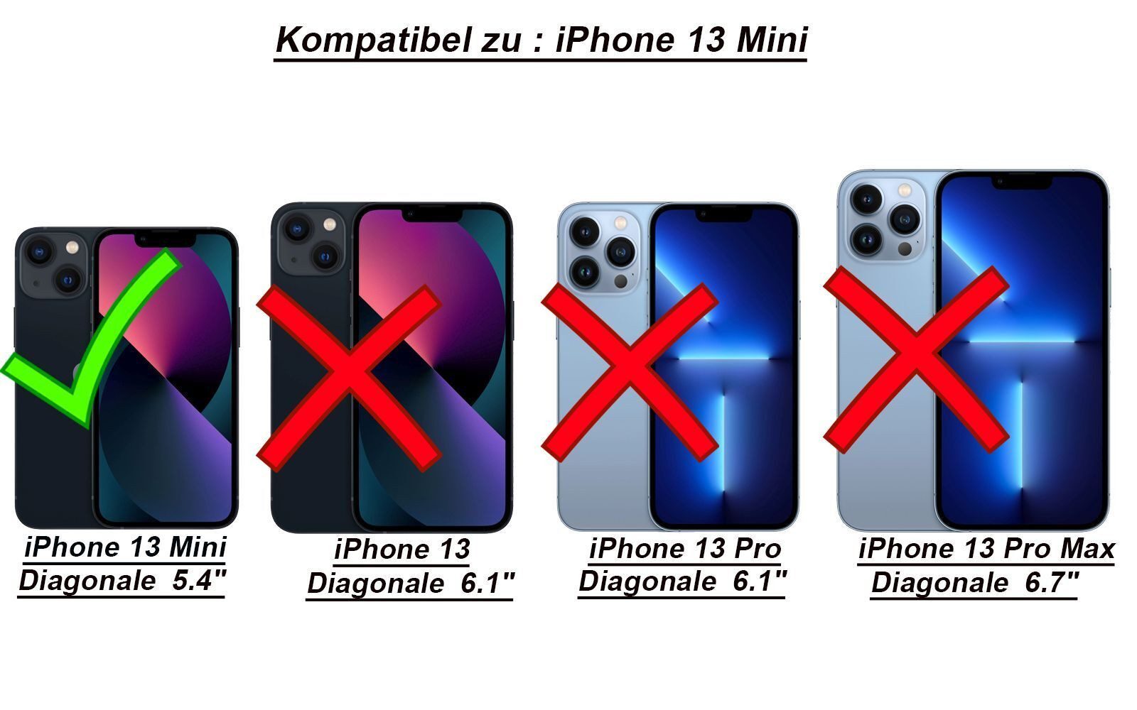 betterfon Handyhülle für Apple iPhone 13 Mini TPU Case mit 360° Rundumschutz Displayschutz, 360 Grad Hülle mit Displayschutz und Fingerprint