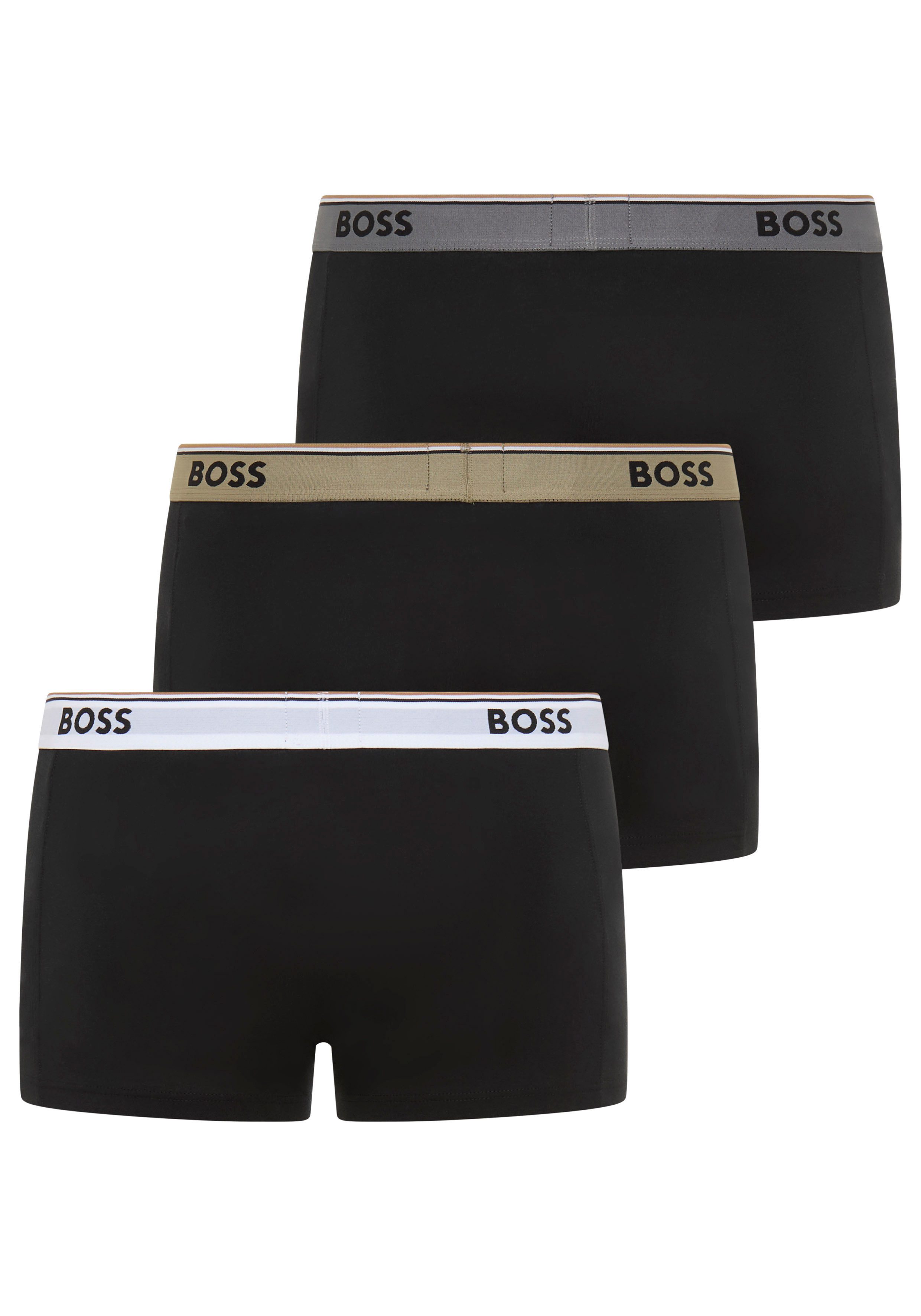 BOSS Trunk (Packung, 3-St) aus Stretch-Baumwolle mit Logo-Bund, mittlere Bundhöhe