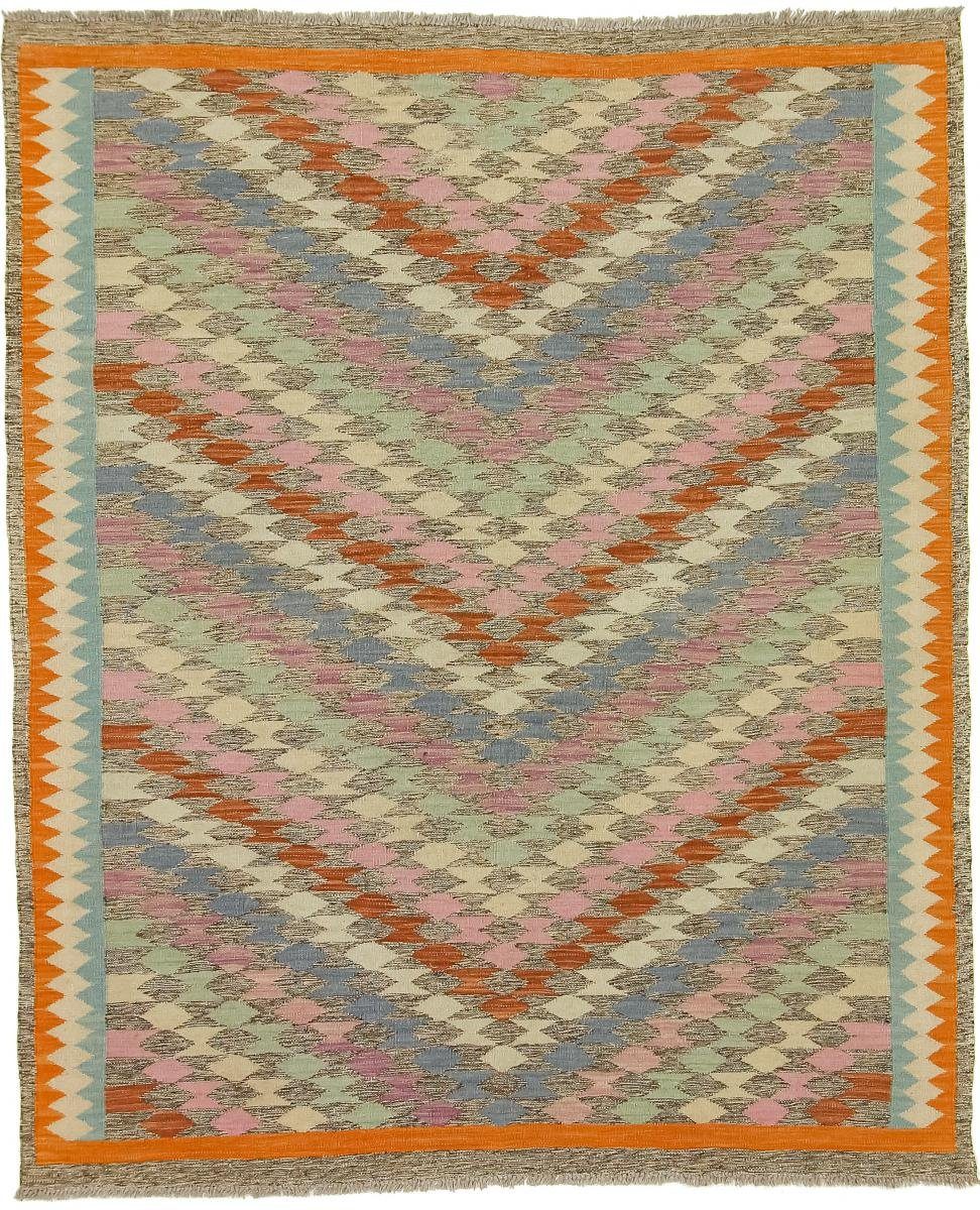 Orientteppich Kelim Afghan 161x192 Handgewebter Orientteppich, Nain Trading, rechteckig, Höhe: 3 mm