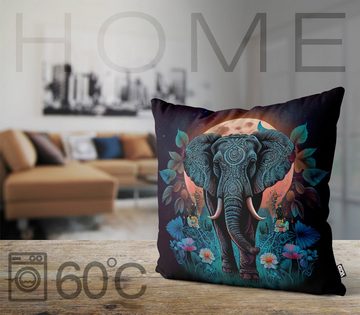 Kissenbezug, VOID (1 Stück), Boho Elefant Asien Indien Mandala elefant wild tribal verziert hindui