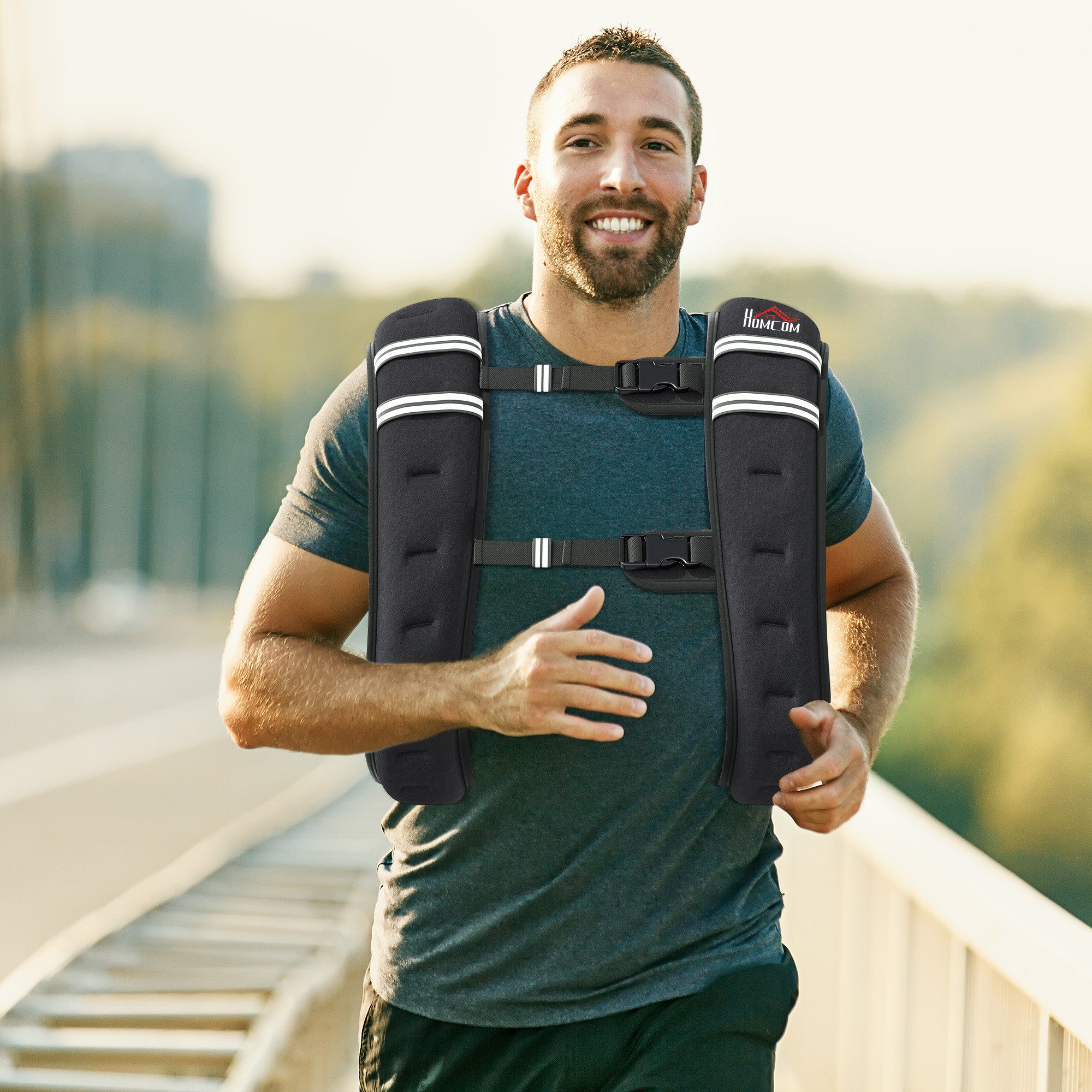 HOMCOM Gewichtsweste Trainingsweste Laufweste für Muskelaufbau, Fitness, (Krafttrainning Mann,Frau, 1-tlg., 5 kg verstellbar für Gewicht Tranning), Schwarz 40 x 35 cm