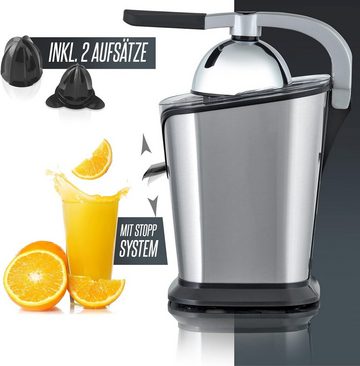 Heinrich´s Zitruspresse HZP 8692, 100,00 W, elektrischer Juicer inkl. Fließstopfunktion rostfrei