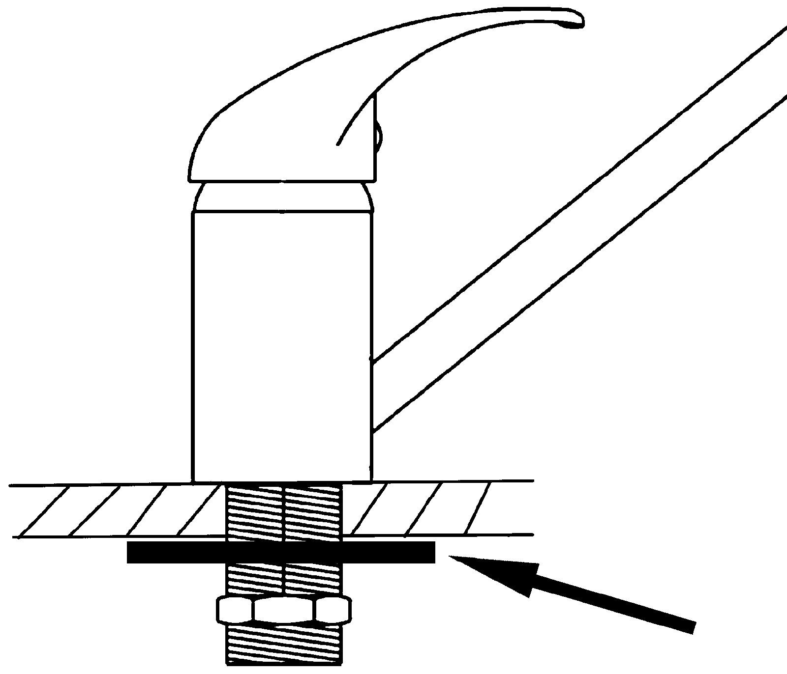 Küchenarmatur, Spültischarmatur 3,5 (Wasserhahn, WINGENROTH Stabilisierungsplatte Armaturenstabilisierung) SANITOP Lochdurchmesser, 240048 cm
