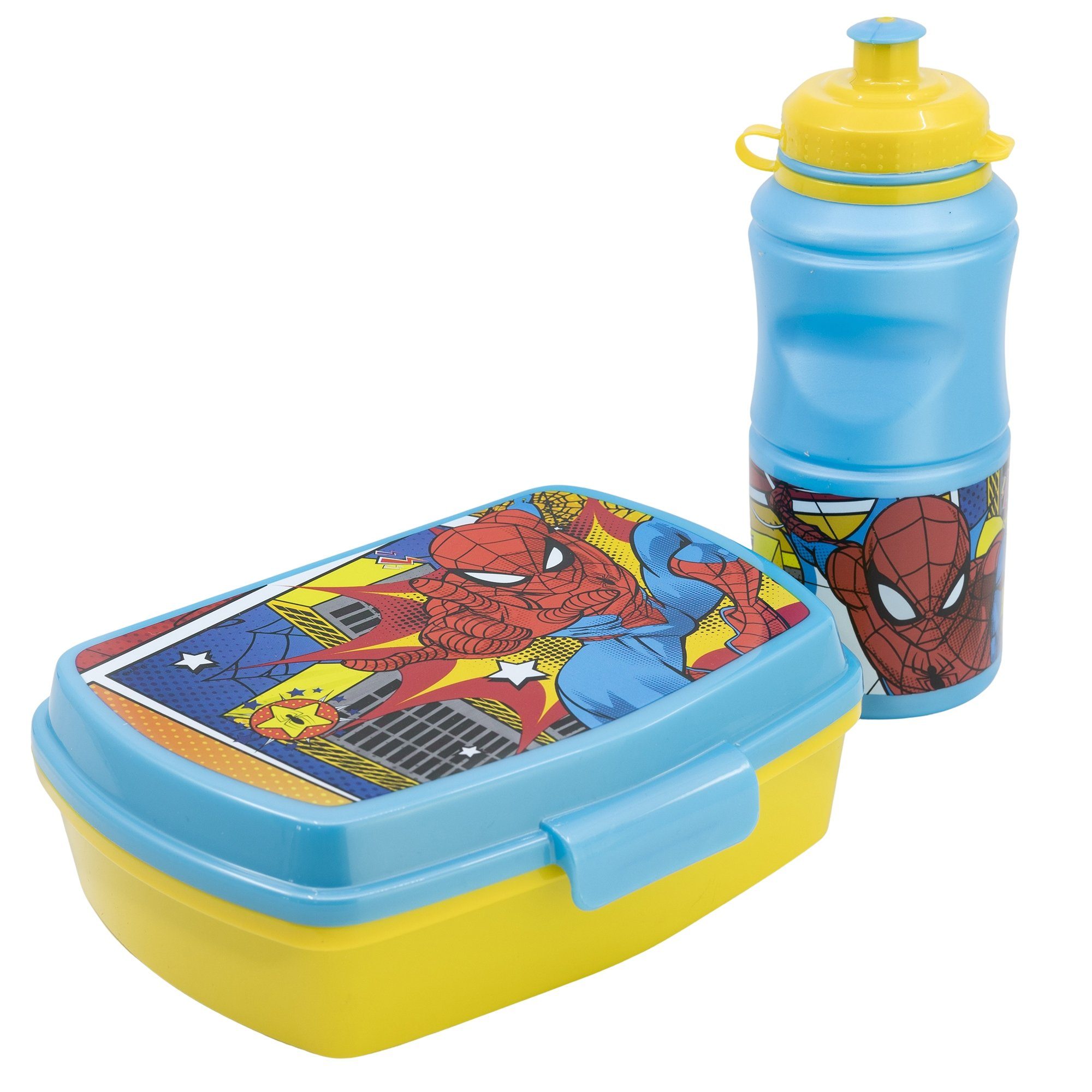 MARVEL Lunchbox Marvel Kinder Lunch Spiderman Brotdose Trinkflasche teiliges 2 Jungen Set, 