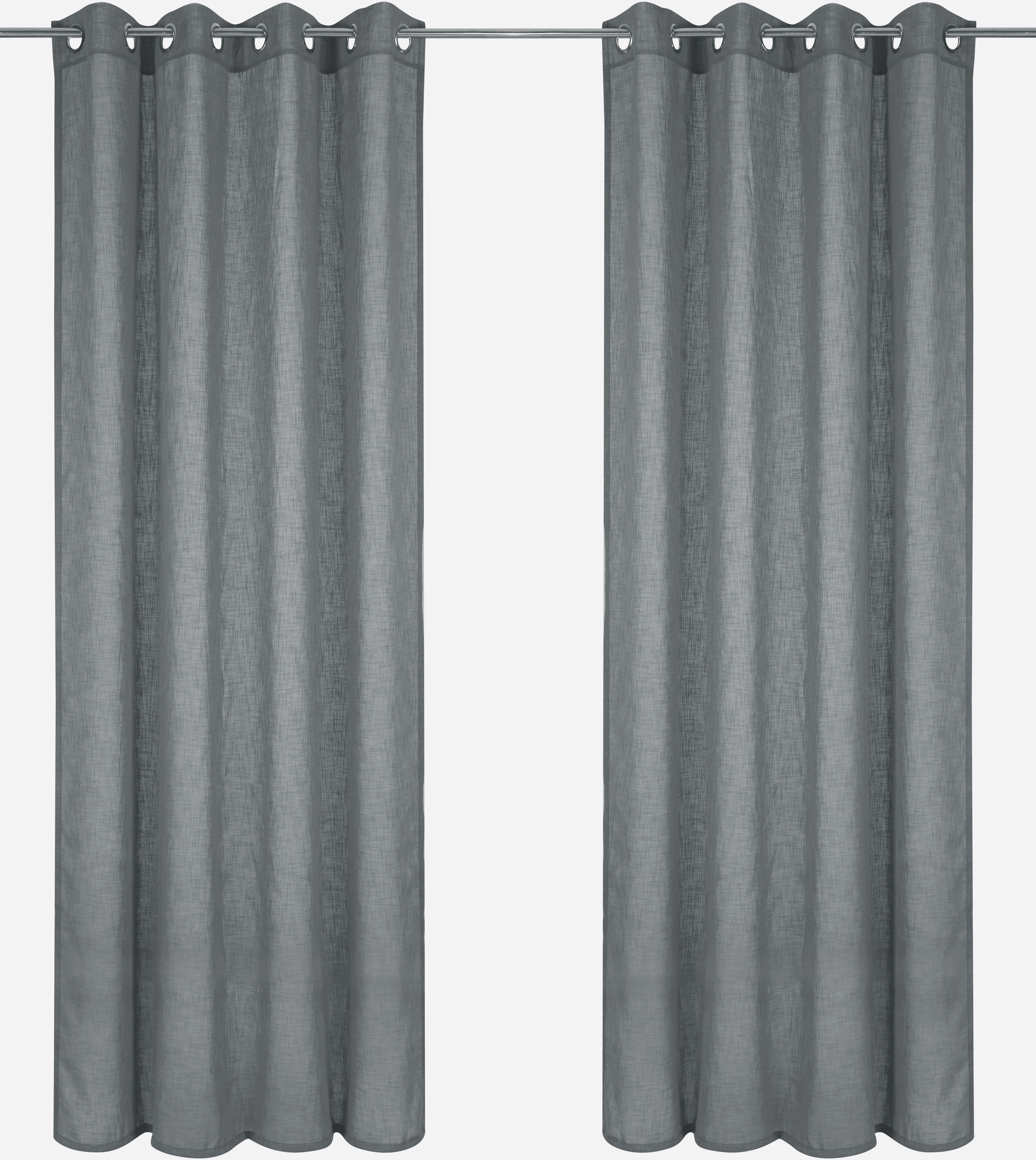Gardine Elbsegel 4, elbgestoeber, Ösen (1 St), halbtransparent,  transparent, Leinen Optik, basic, monochrom, bis 295 cm Länge
