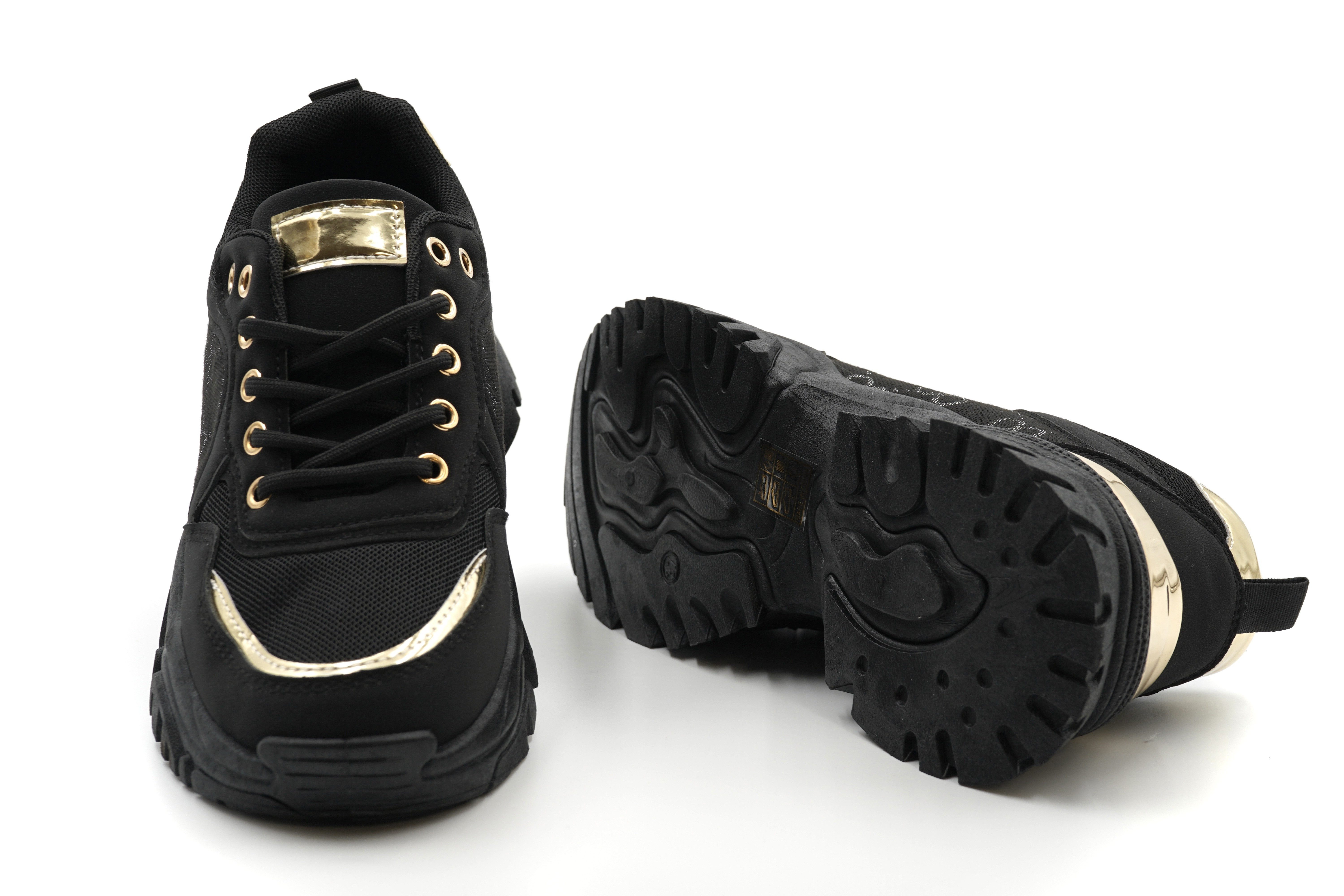 Sonderpostendiscount Damensneaker KK-315 Black Sneaker