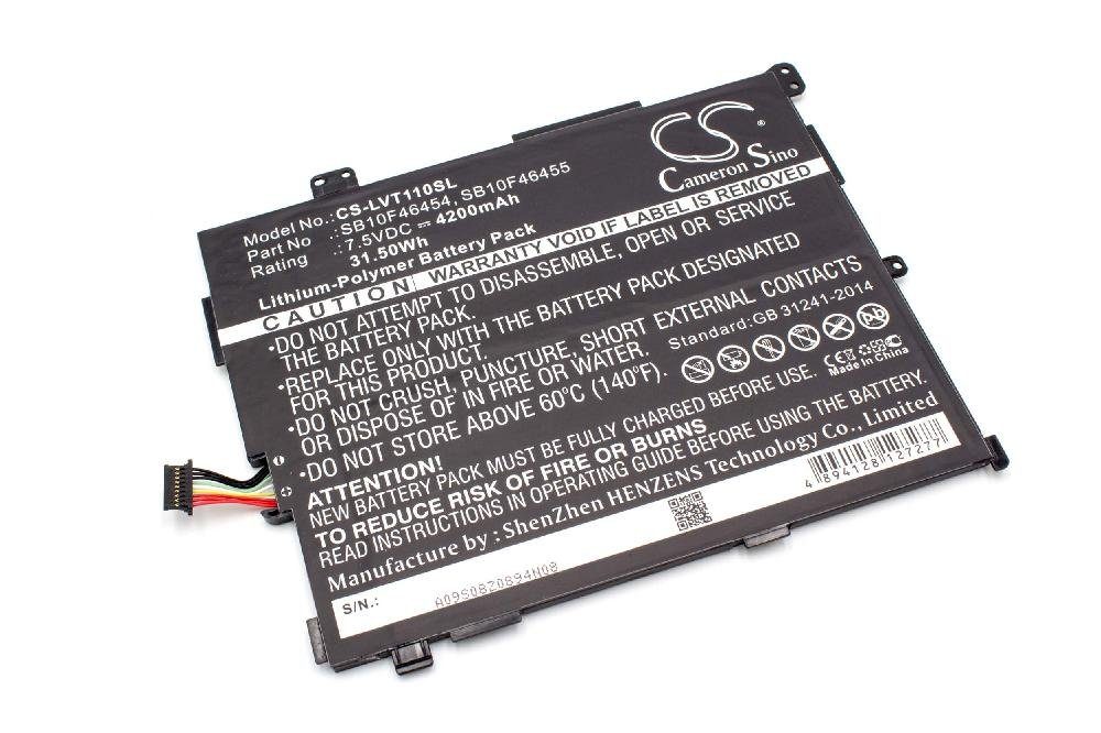 vhbw Ersatz für Lenovo 00HW018, 00HW017, 00HW016, ASM SB10F46455, Tablet-Akku Li-Polymer 4200 mAh (7,5 V)