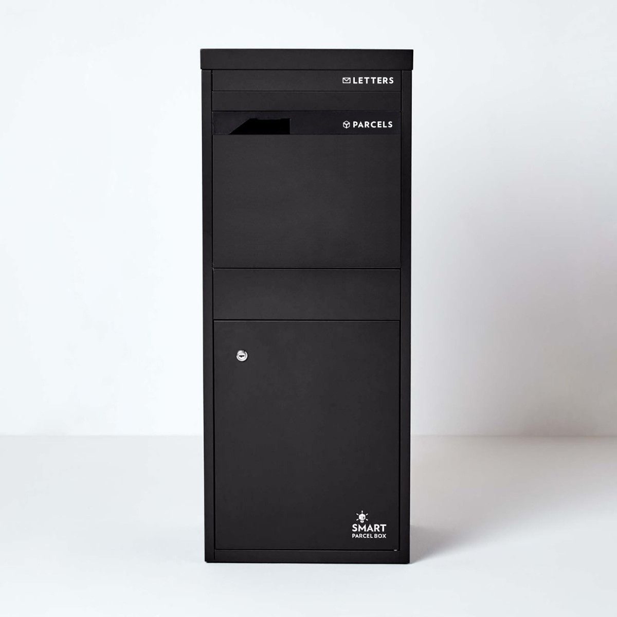 Smart Parcel Box Paketbriefkasten Großer Paketbriefkasten, Entnahme hinten & vorne, schwarz