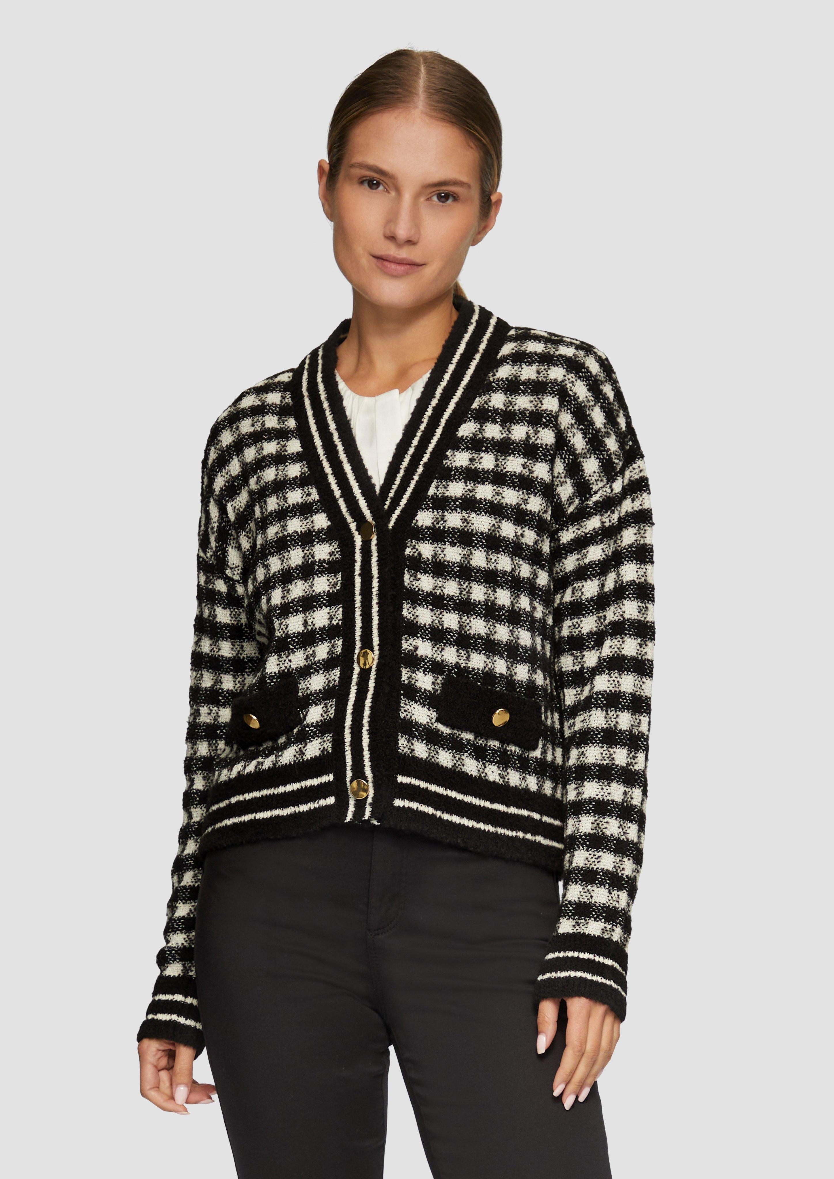 Strickjacke Cardigan mit Karomuster
