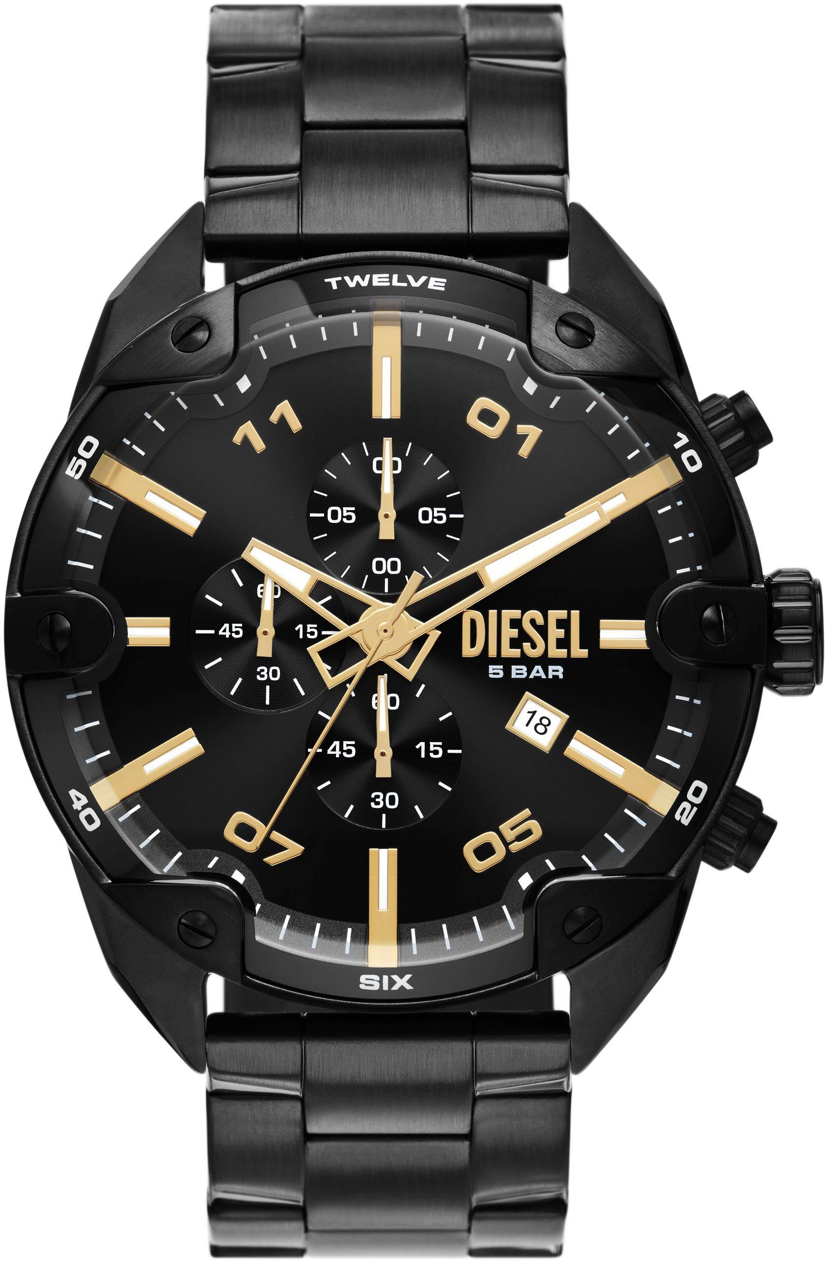 Diesel Chronograph SPIKED DZ4644, Quarzuhr, Armbanduhr, Herrenuhr, Stoppfun günstig online kaufen