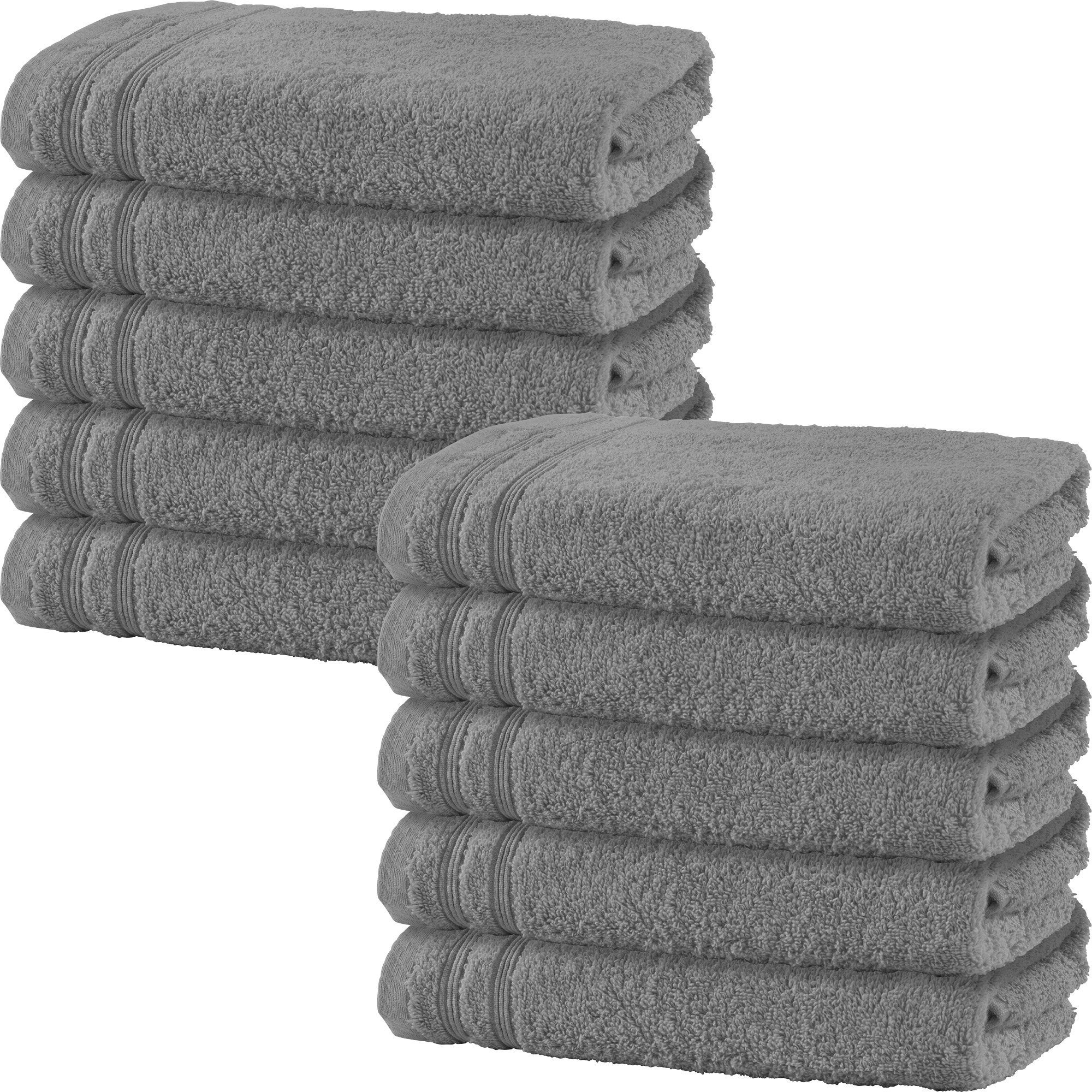 Erwin Müller Duschtuch Duschtuch "Heidelberg" 10er-Pack, Walk-Frottier Uni