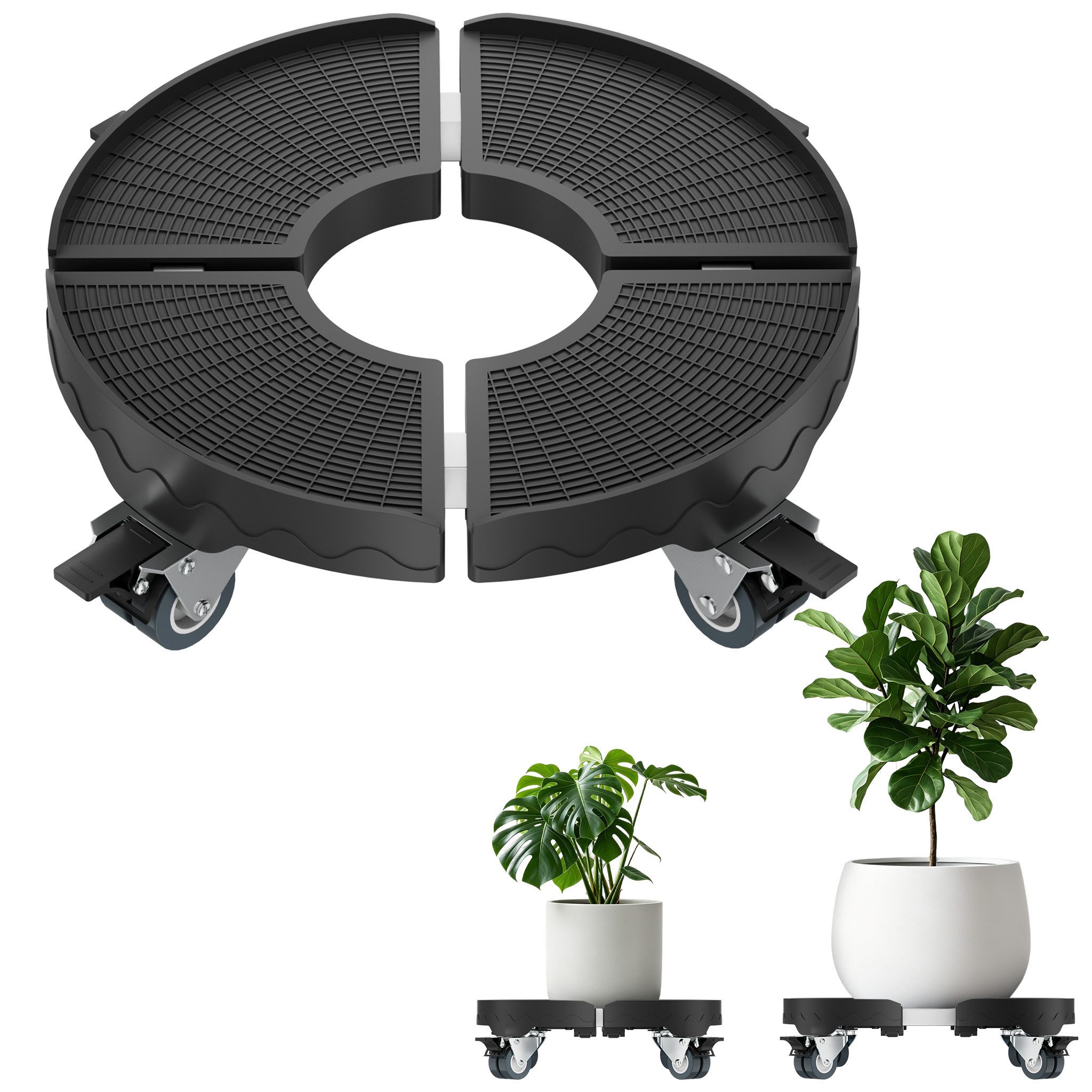 FIVMEN Pflanzenroller Rollendes Tablett mit 360 °Drehbare Räder