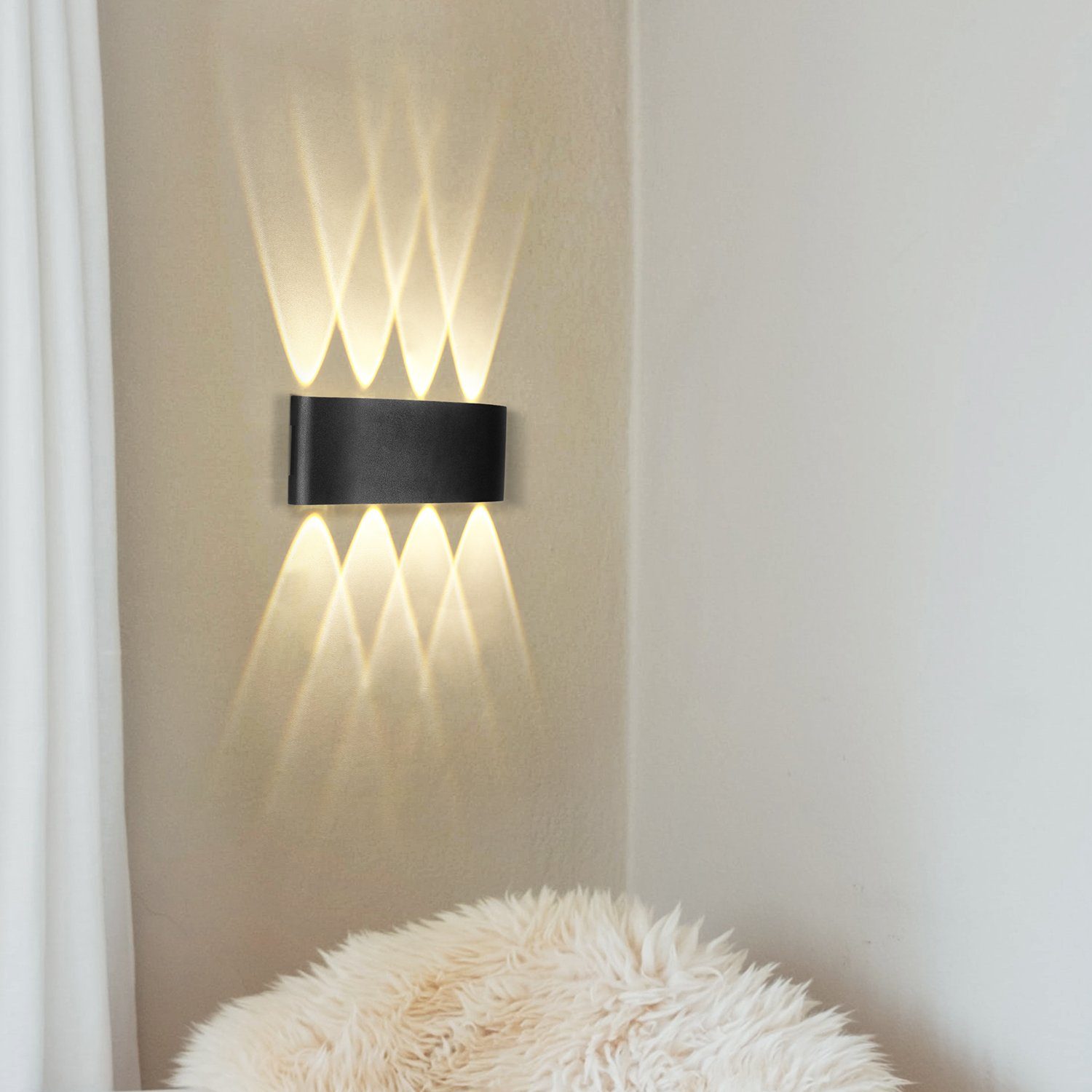 3000k, Schlafzimmer, Außenwandleuchte LED - Wasserdicht Modern Schwarz Wandlampe ZMH Wandleuchte