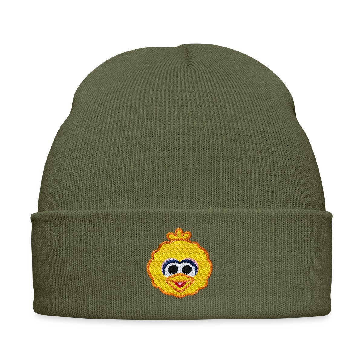 Spreadshirt Beanie Sesamstraße Bibo Als Stickmotiv Bestickte Wintermütze (1-St)