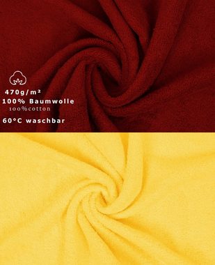 Betz Handtuch Set 10-TLG. Handtuch-Set Classic, 100% Baumwolle, (Set, 10-tlg), Farbe gelb und dunkelrot