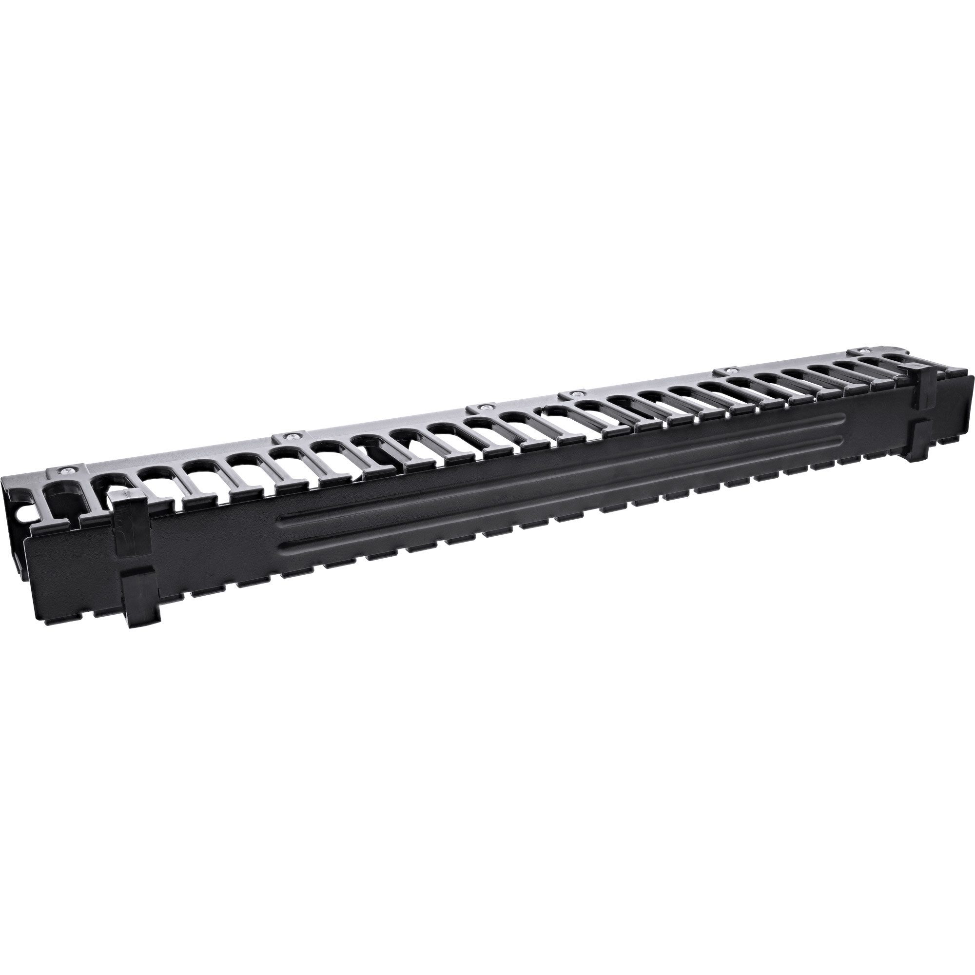 InLine® 19110N InLine® 19" Kabel-Rangierpanel, 1HE, RAL 9005, schwarz Netzwerk-Patch-Panel