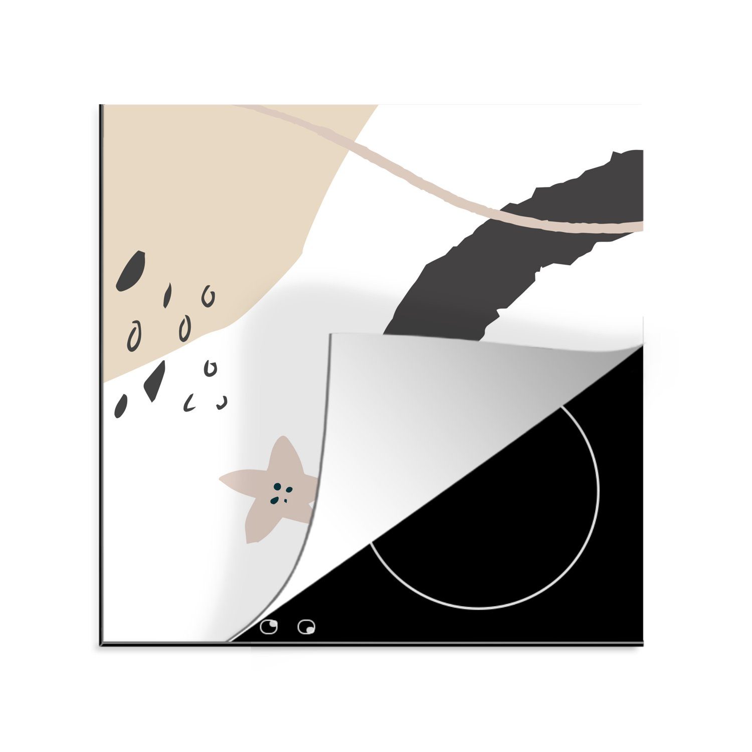 MuchoWow Herdblende-/Abdeckplatte Sommer - Abstrakt - Stern, Vinyl, (1 tlg), 78x78 cm, Ceranfeldabdeckung, Arbeitsplatte für küche | Herdabdeckplatten