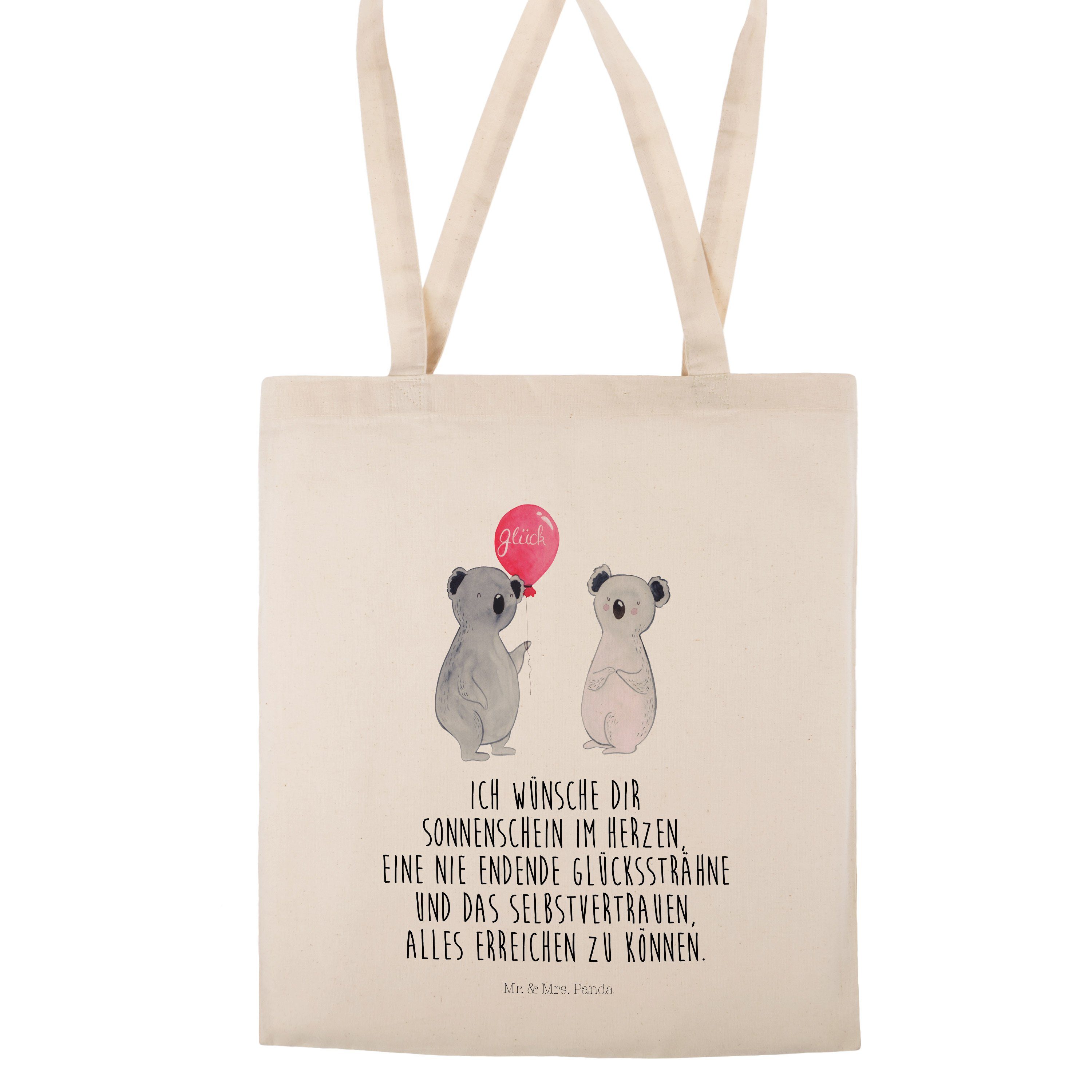 Luftballon & Geschenk, Mr. - B Panda - Stoffbeutel, Tragetasche Transparent Jutebeutel, (1-tlg) Mrs. Koala