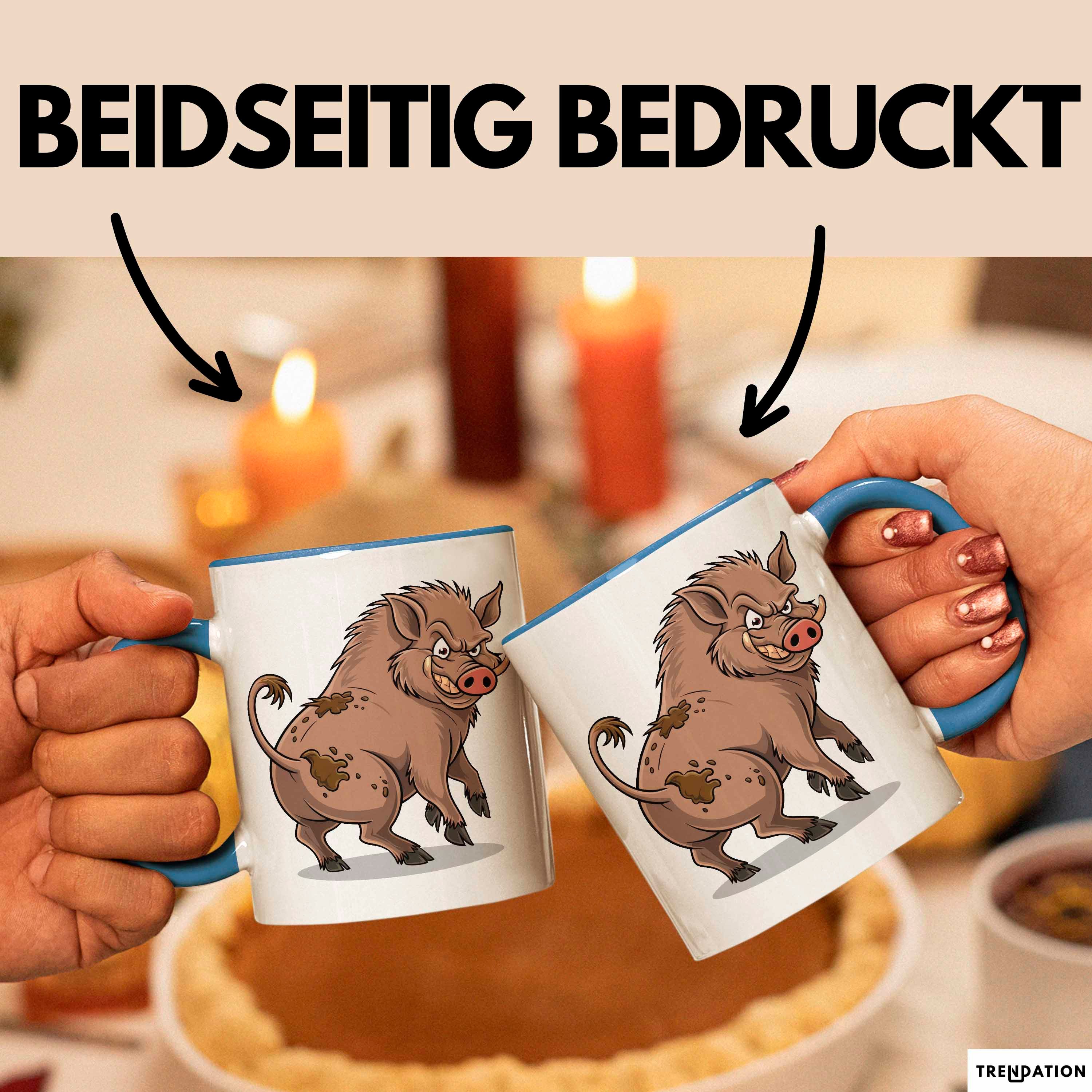 Trendation Tasse Wildschweinjagd Tasse Geschenk für Schwarzwildjäger Spruch