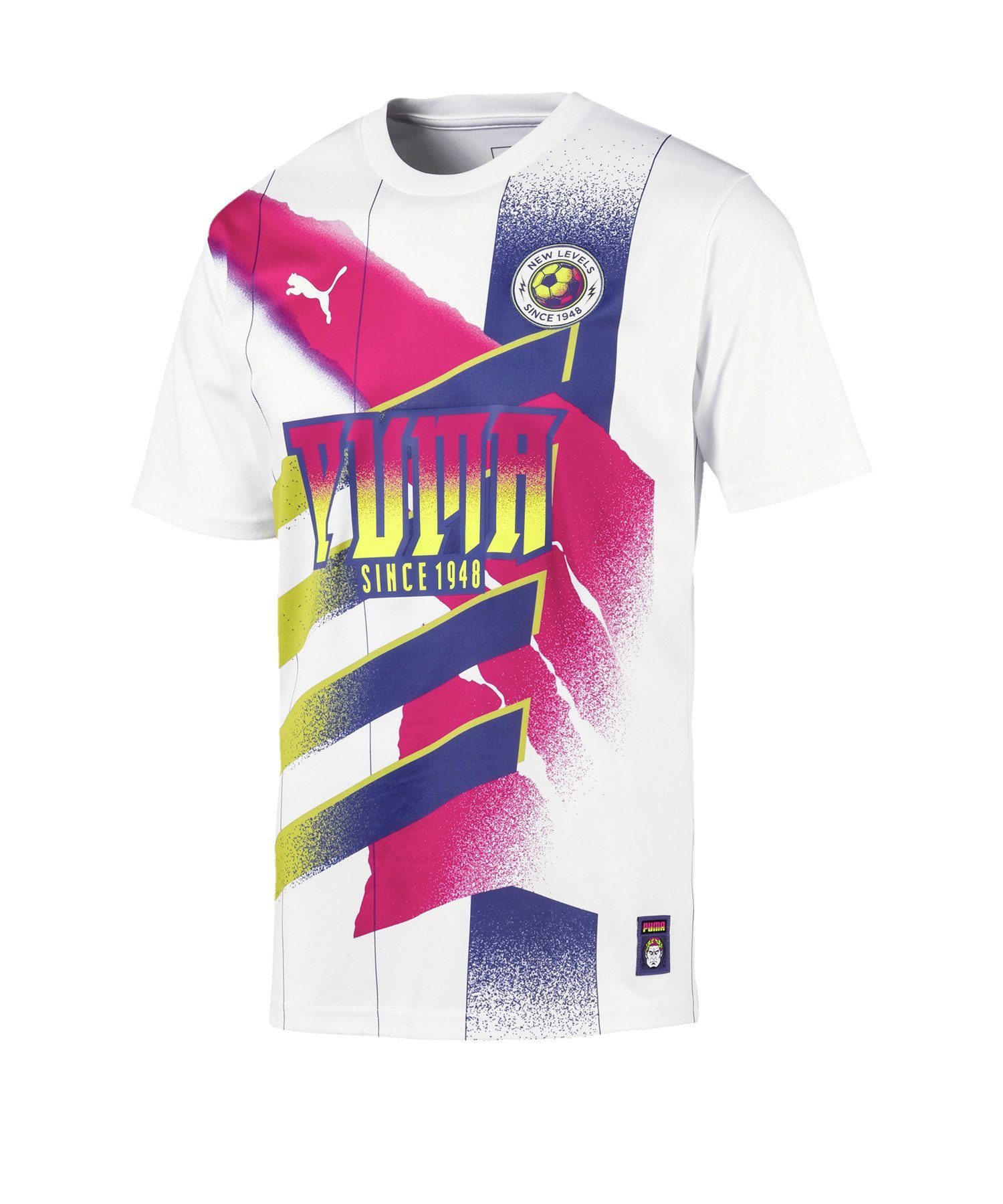 PUMA T-Shirt PUMA Retro T-Shirt Weiß Kurzarm-Shirts Herren Polyester