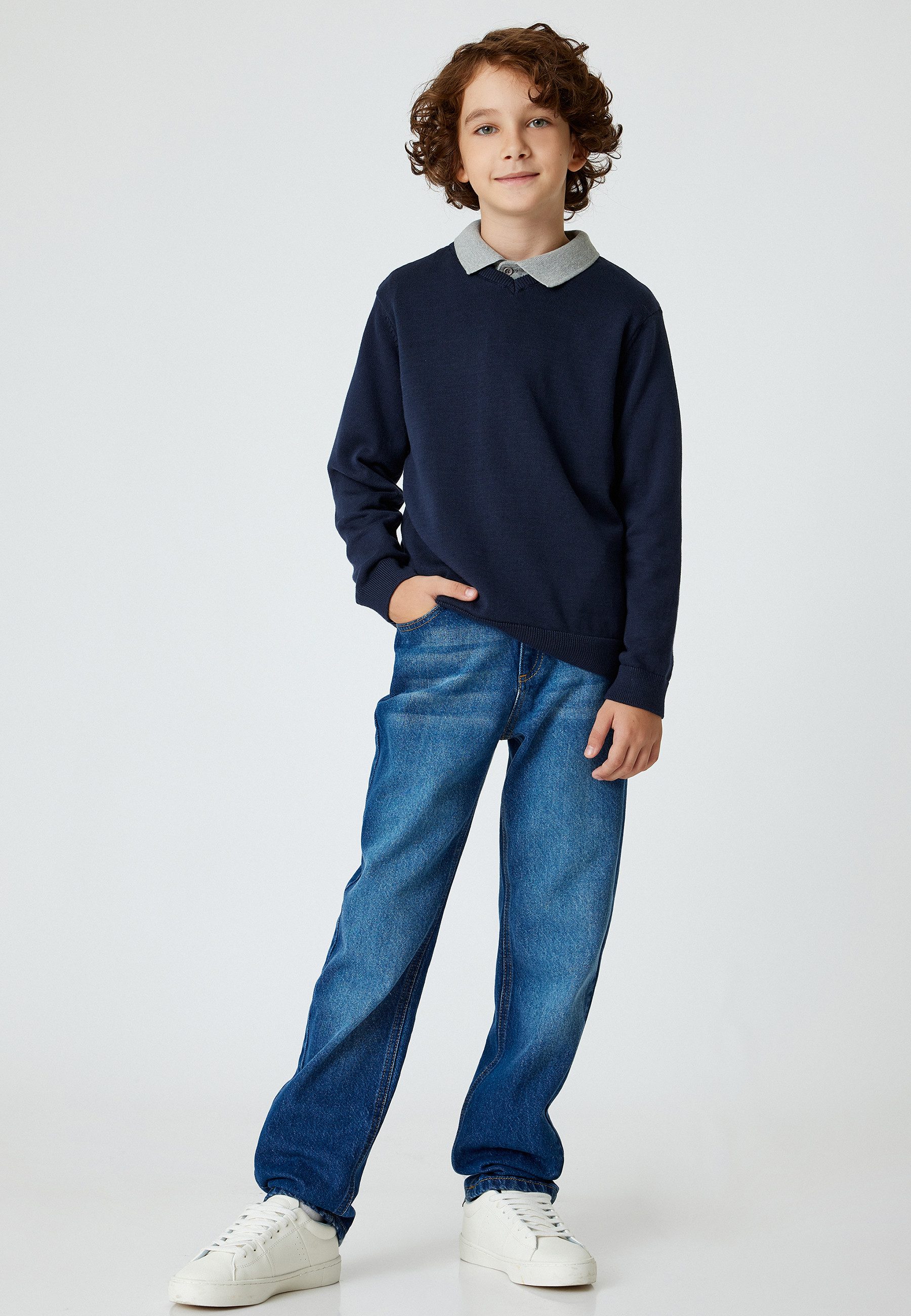 V-Ausschnitt-Pullover V-Kragen Regular