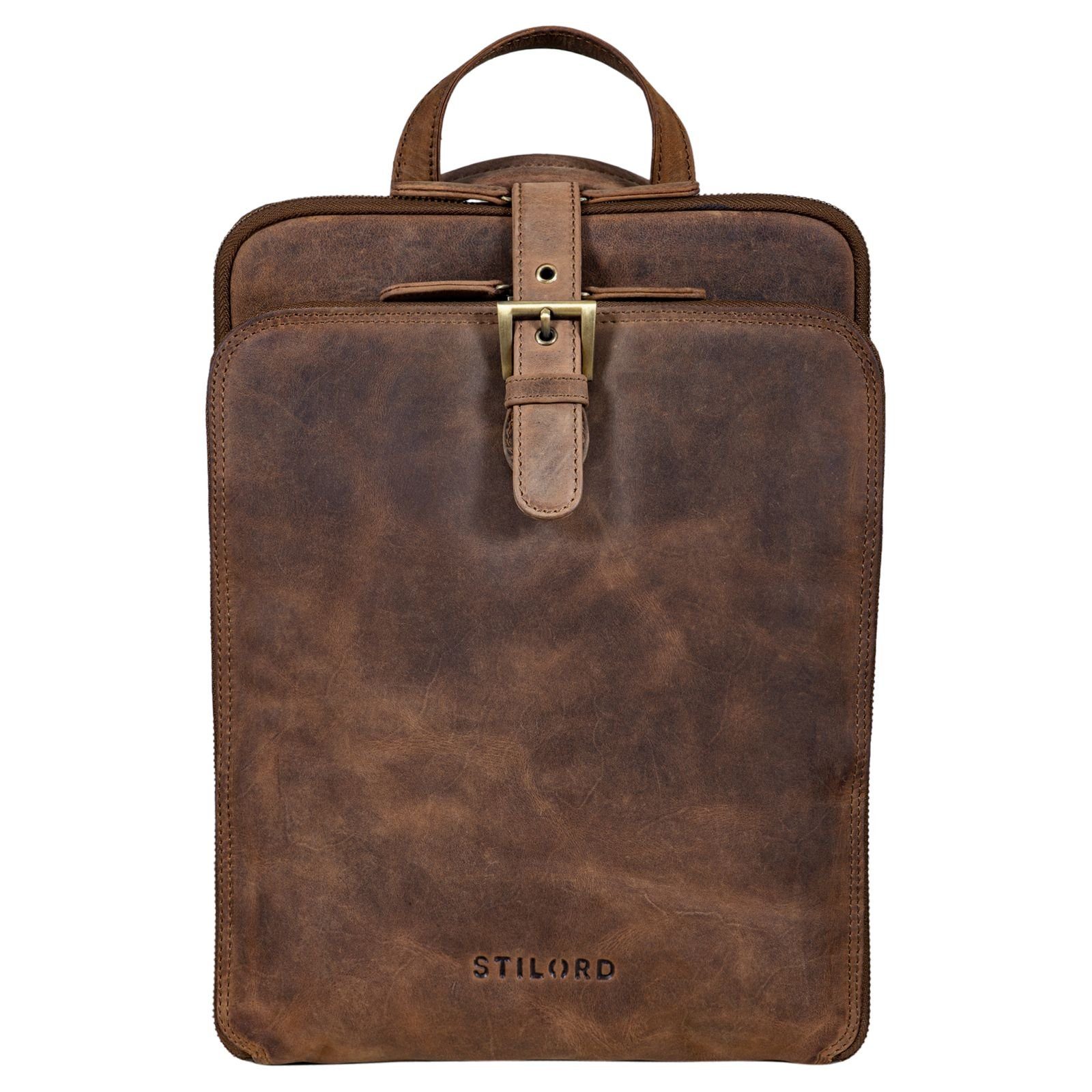 STILORD Notebook-Rucksack "Vienna" Rucksack Tasche aus Leder
