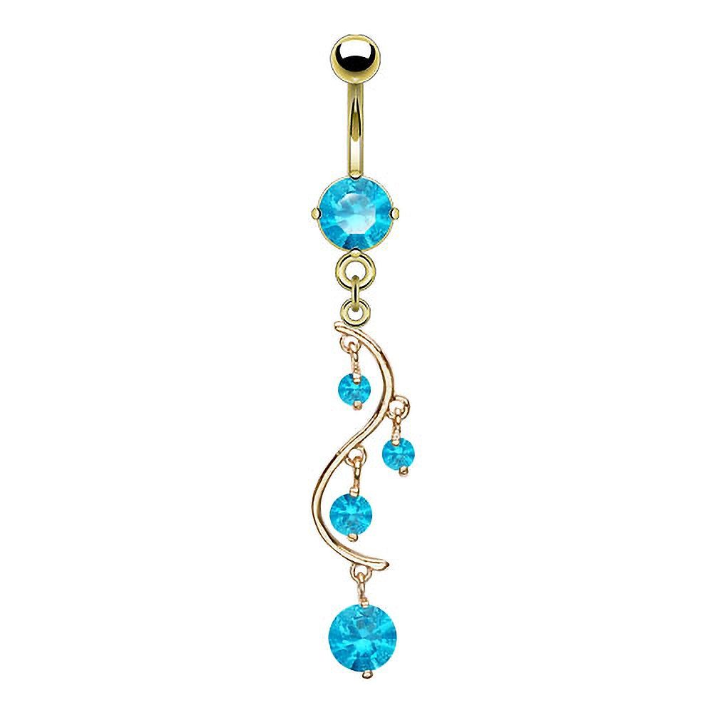 Taffstyle Bauchnabelpiercing Piercing Chirurgenstahl Vergoldet Kristall günstig online kaufen