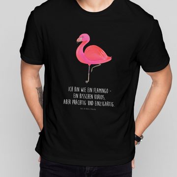 Mr. & Mrs. Panda T-Shirt Flamingo classic - Schwarz - Geschenk, ich, T-Shirt mit Spruch, Freun (1-tlg)