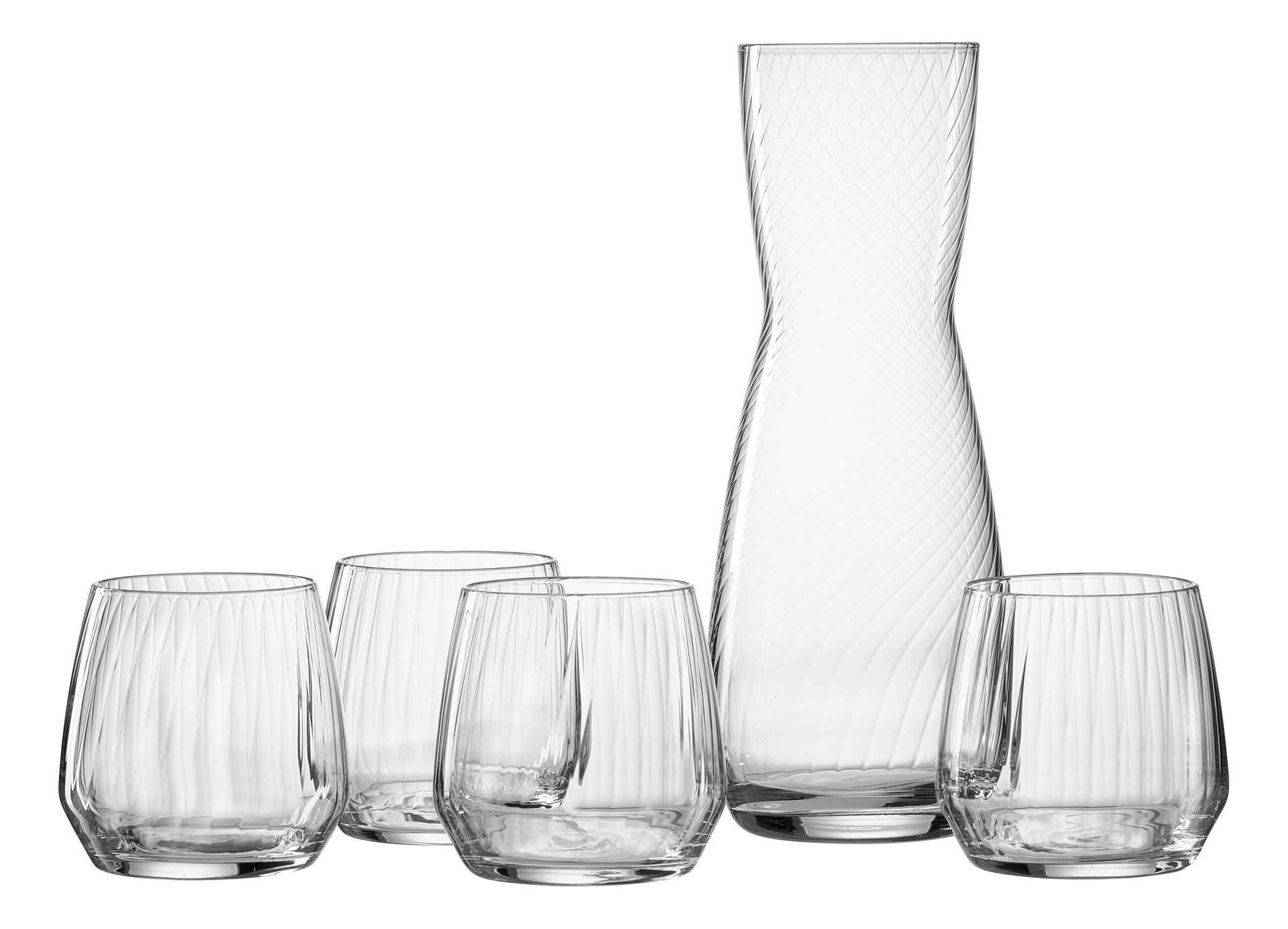 Ritzenhoff & Breker Gläser-Set Gläserset 5 teilig mit Karaffe und Rillenmuster, Glas