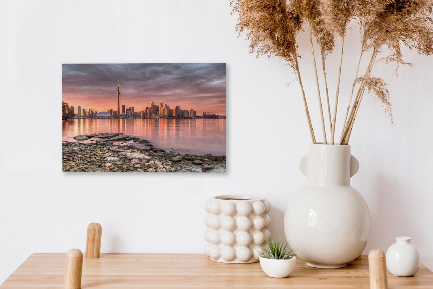 Nordamerika, Stadtsilhouette Sonnenuntergang Leinwandbild Aufhängefertig, 30x20 in Leinwandbilder, von Toronto cm (1 OneMillionCanvasses® St), bei Wandbild Die Wanddeko,