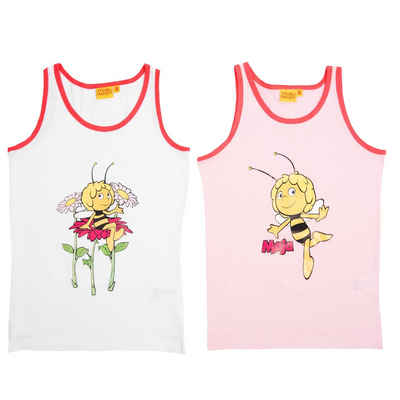 United Labels® Unterhemd Biene Maja Unterhemd für Mädchen Unterwäsche Weiß/Rosa (2er Pack)