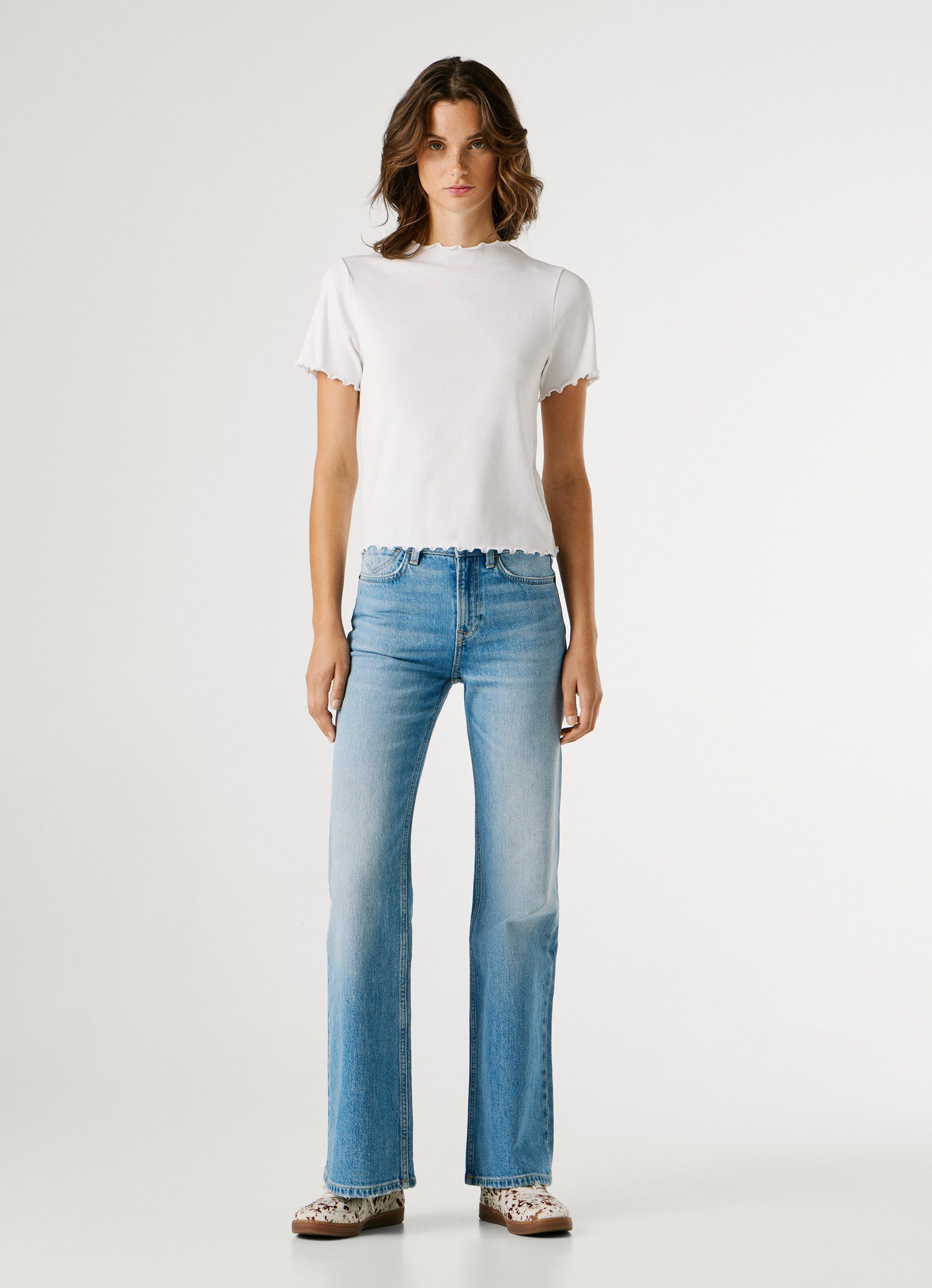 Pepe Jeans T-Shirt NORA mit gewellten Abschlüssen