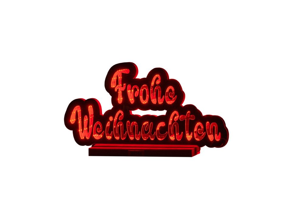 F-H-S International LED-Leuchtmittel LED Frohe Weihnachten mit Infinity Effekt 43,5cm