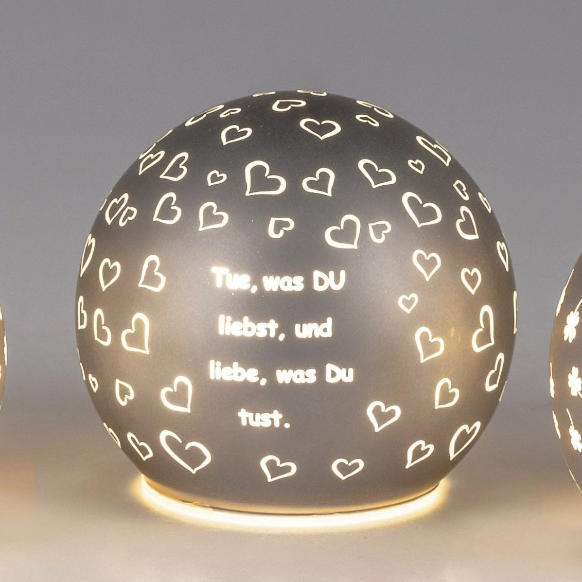 formano Kugelleuchte Sprüche, mit Timerfunktion, Grau, Motiv: Sprüche, Höhe: cm