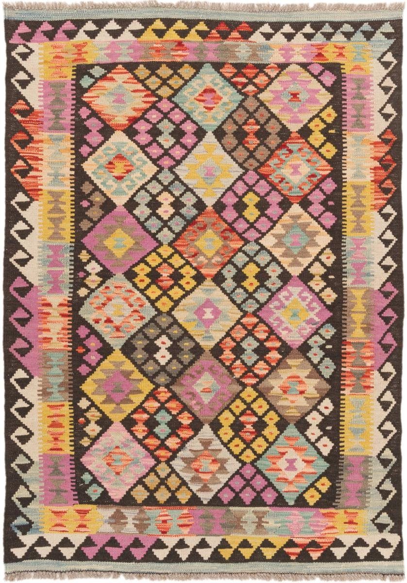 Orientteppich Kelim Afghan 103x144 Handgewebter Orientteppich, Nain Trading, rechteckig, Höhe: 3 mm
