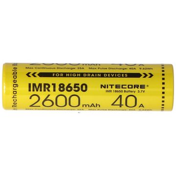 Nitecore Nitecore 18650IMR Li-Ion Akku 2600mAh/40A - 2 Stück Akku 2600 mAh (3,7 V)