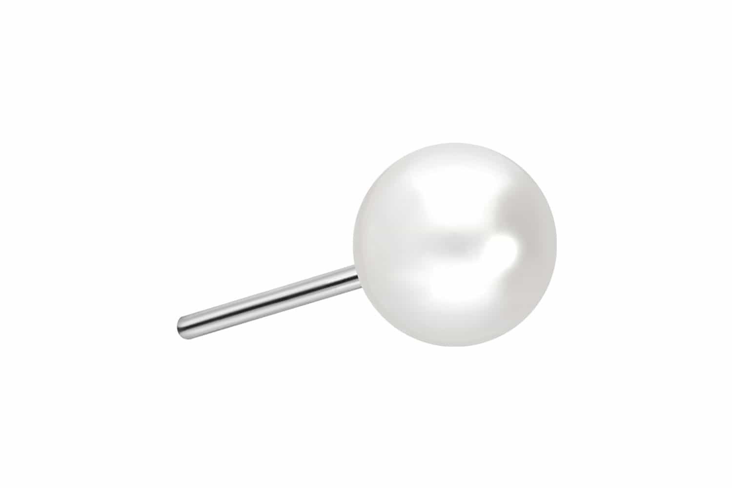 Piercing-Set Titan Aufsatz mit Push Pin SYNTHETISCHE PERLE
