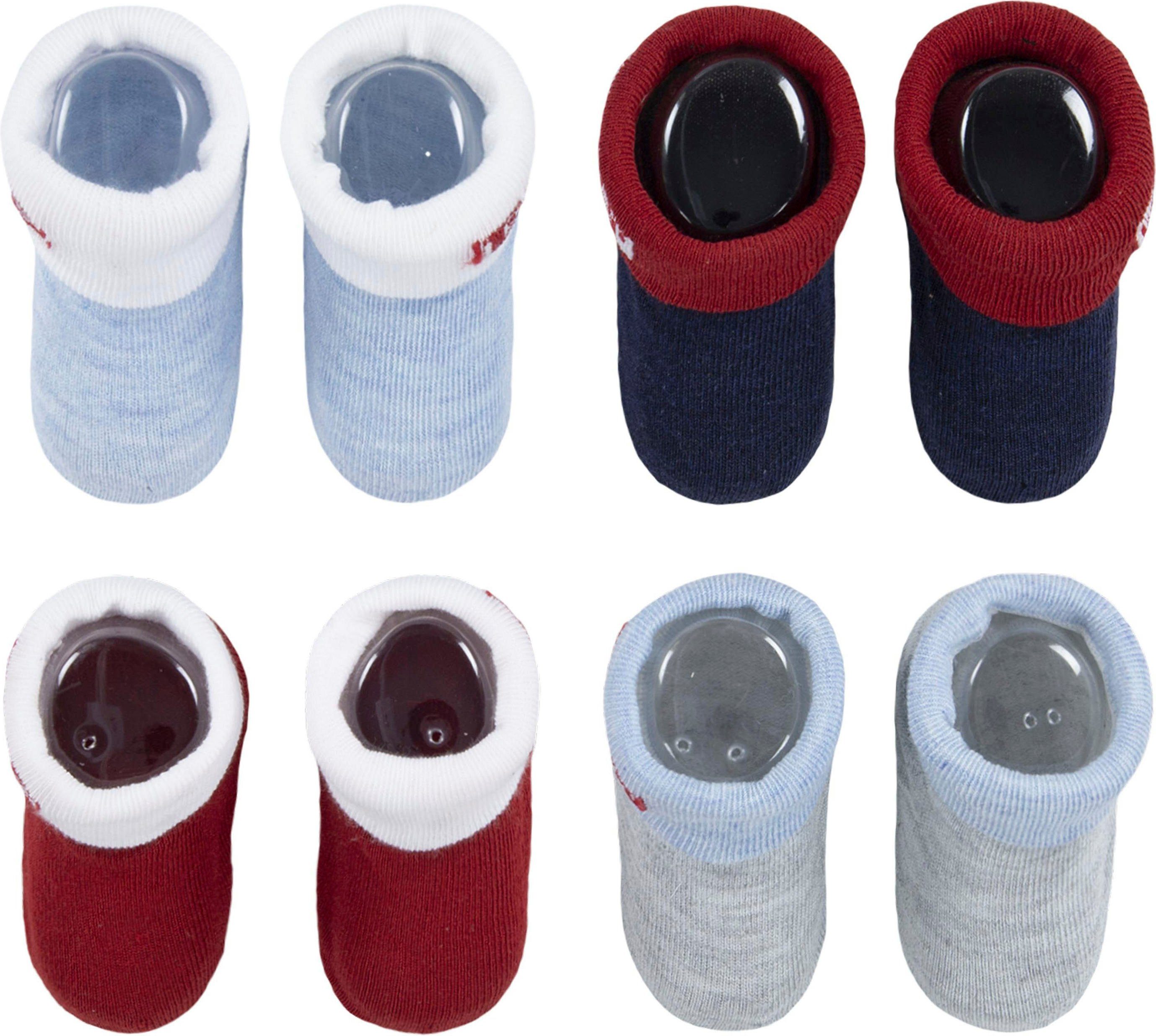 Levi's® Kids Socken Bootie Red (8-Paar) 4PK UNISEX Tab rot/blau/grau