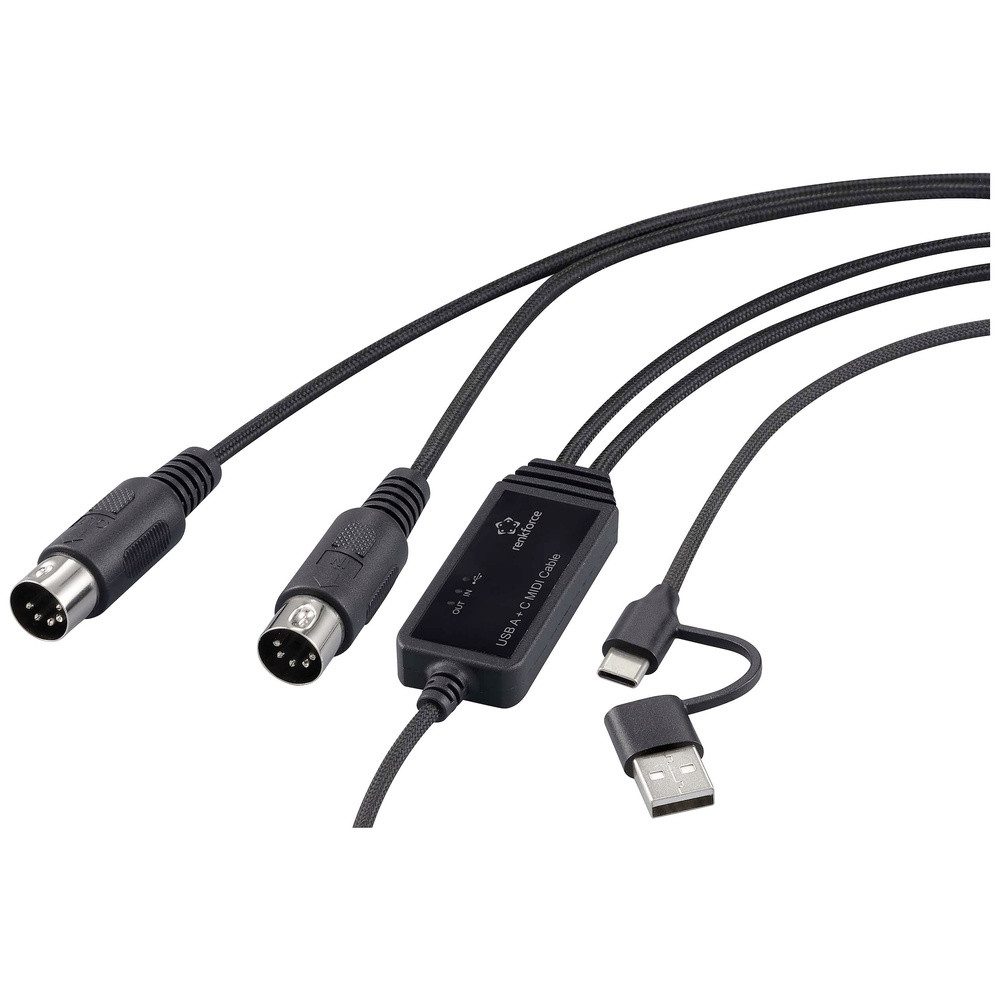 Renkforce RF-6439636 USB, MIDI Adapter [2x DIN-Stecker 5pol. - 1x USB- TV-Adapter