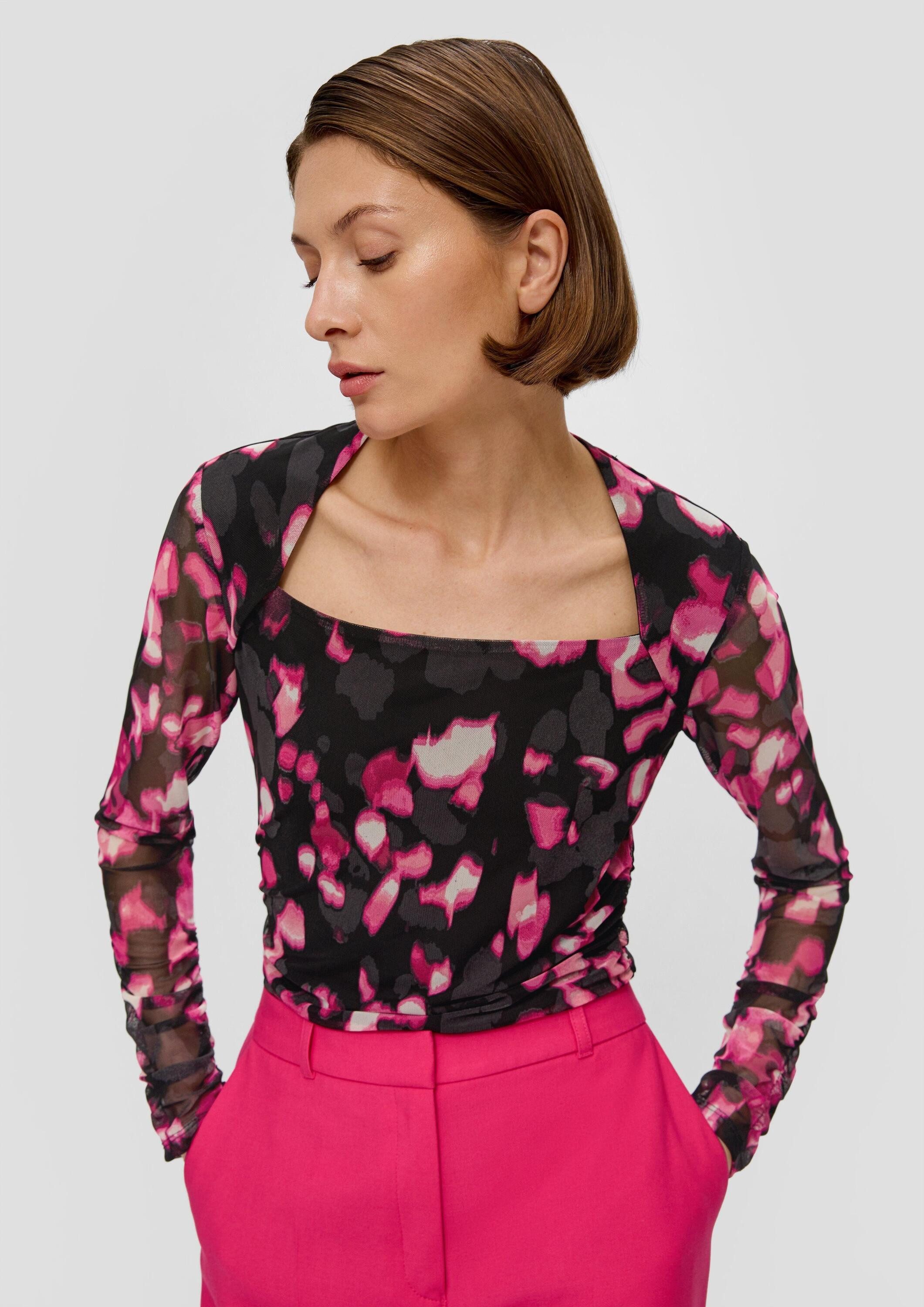 s.Oliver Langarmshirt T-Shirt Longsleeve aus Mesh günstig online kaufen